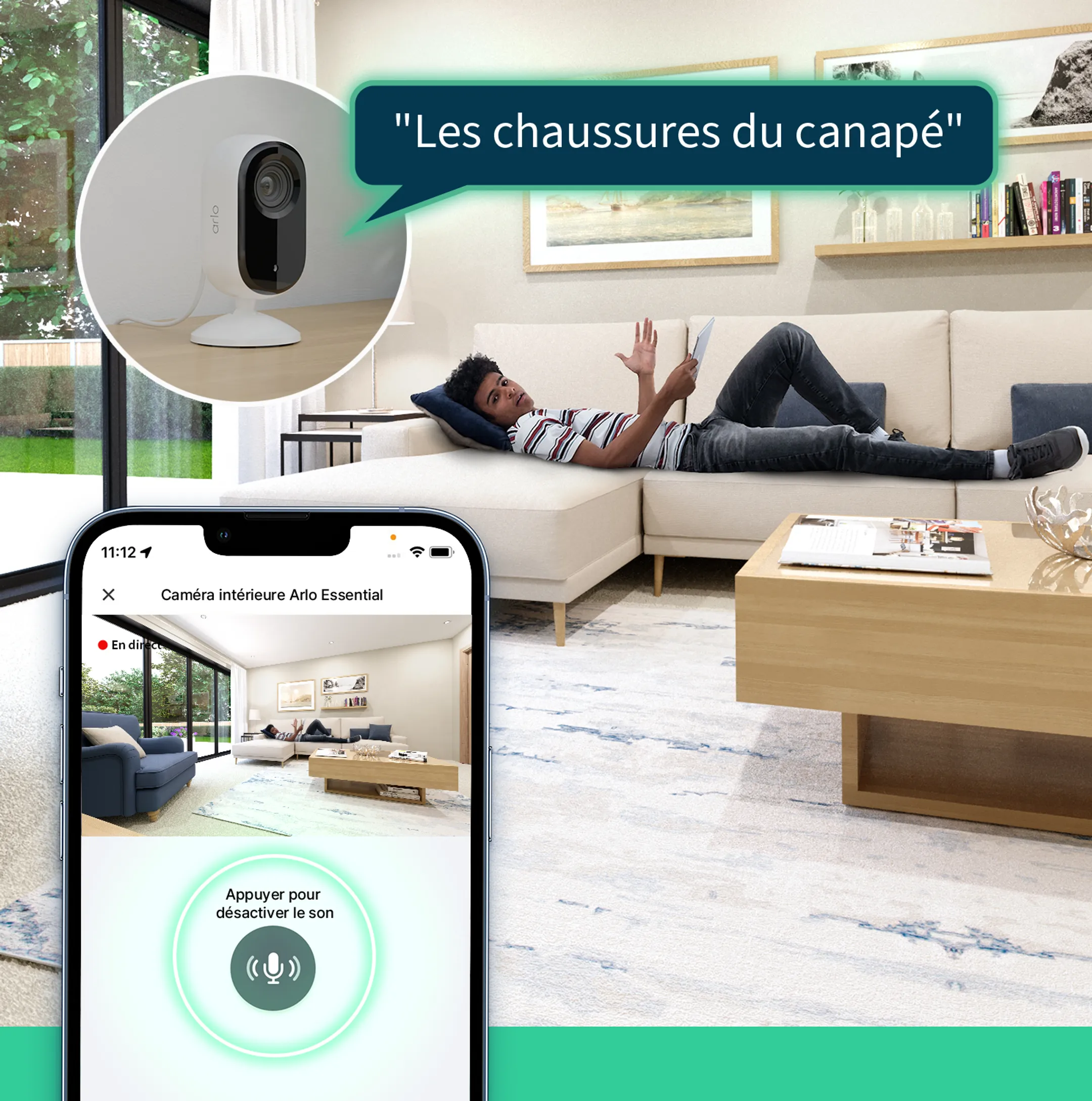 ARLO Caméra de surveillance Essential 2K Indoor - 2 pièces - Blanc image