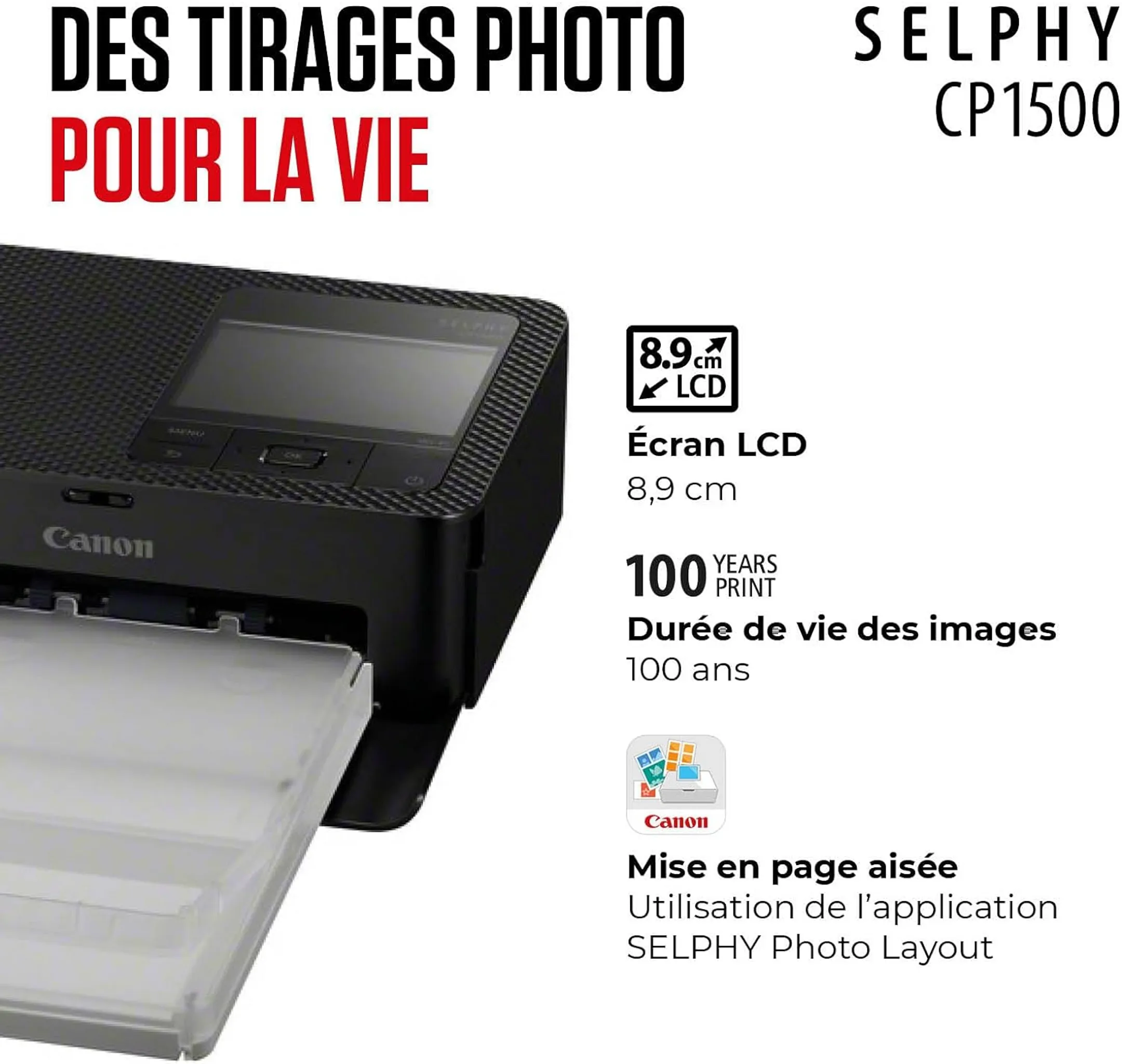 Canon Imprimante photo SELPHY CP1500 - Noir image