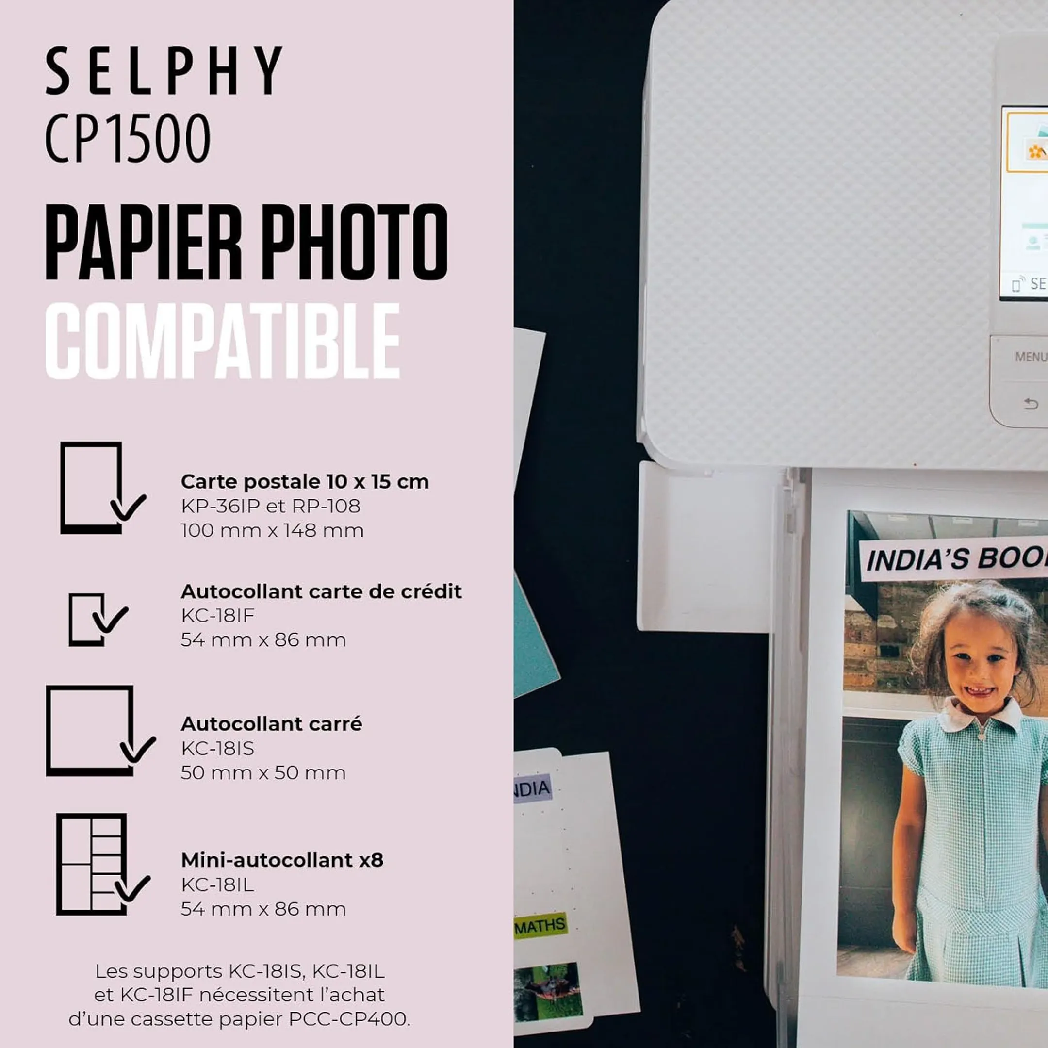 Canon Imprimante photo SELPHY CP1500 - Blanc image