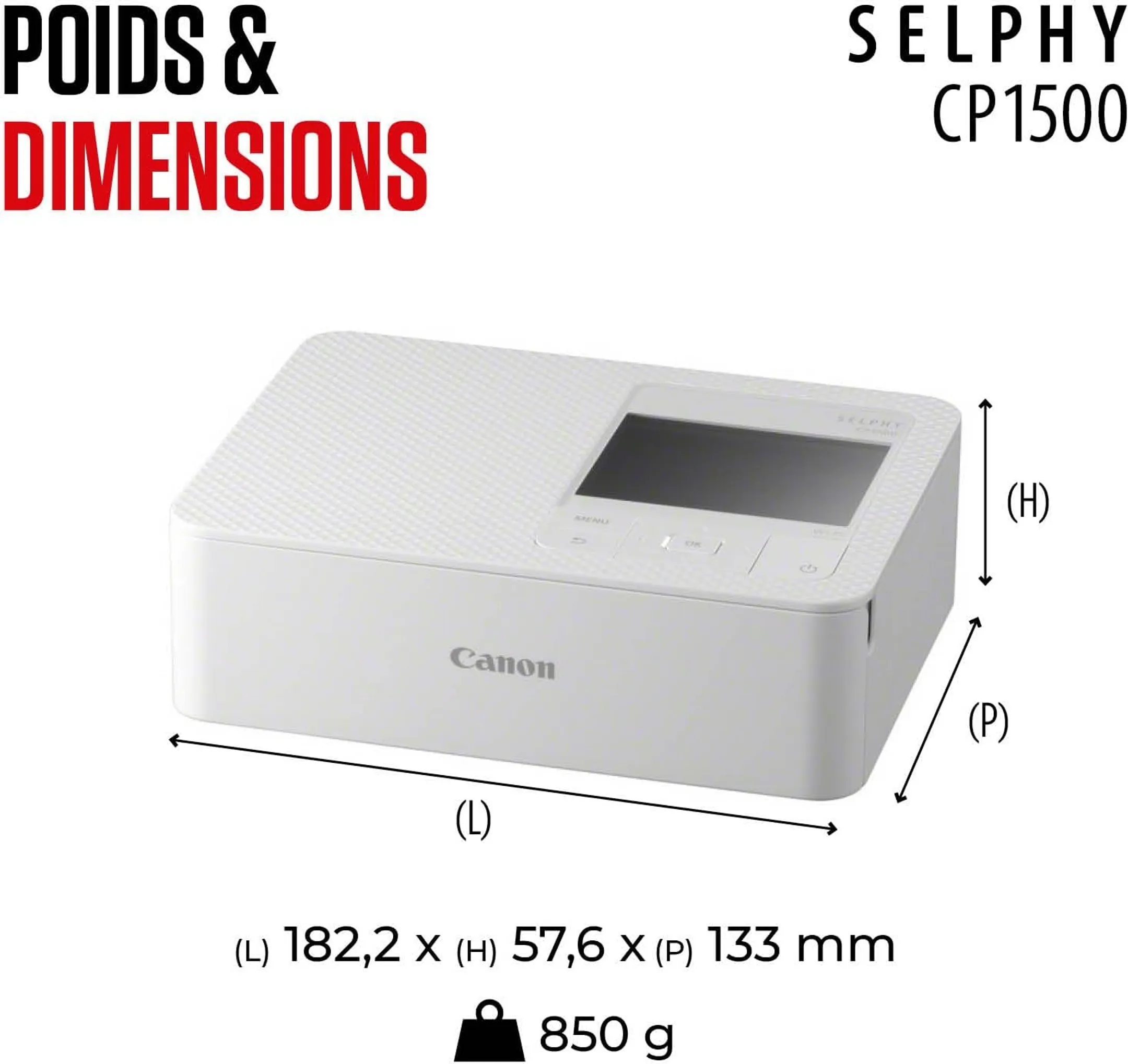 Canon Imprimante photo SELPHY CP1500 - Blanc image