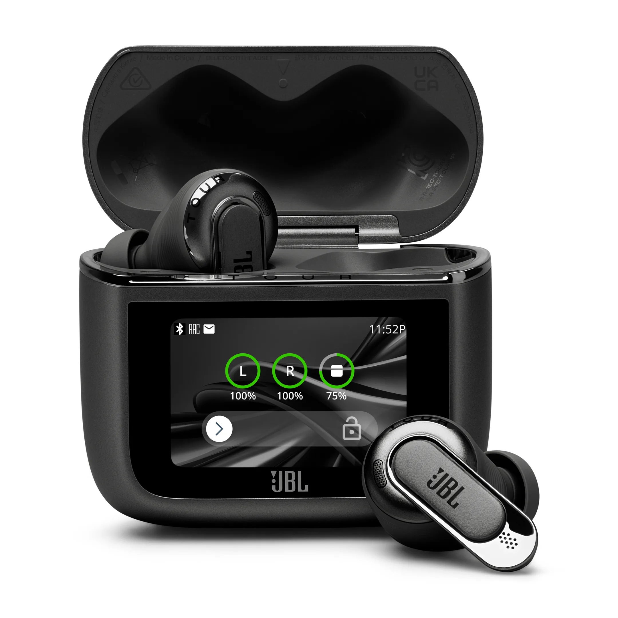 Tour Pro 3 Kabellose Noise-Cancelling-Ohrhörer mit Smart Charging Case - Schwarz