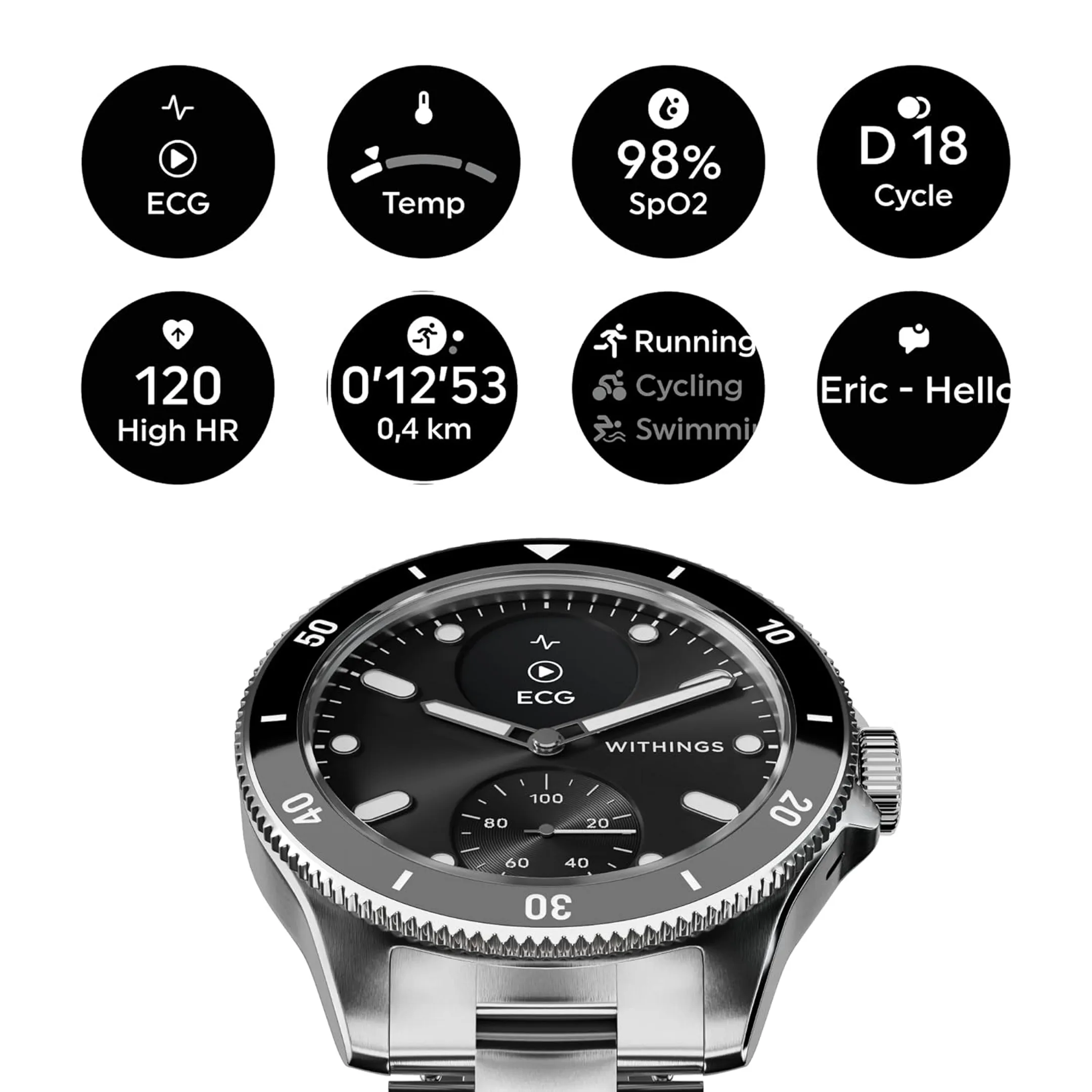 WITHINGS Smartwatch ScanWatch Nova 42mm - Schwarz image