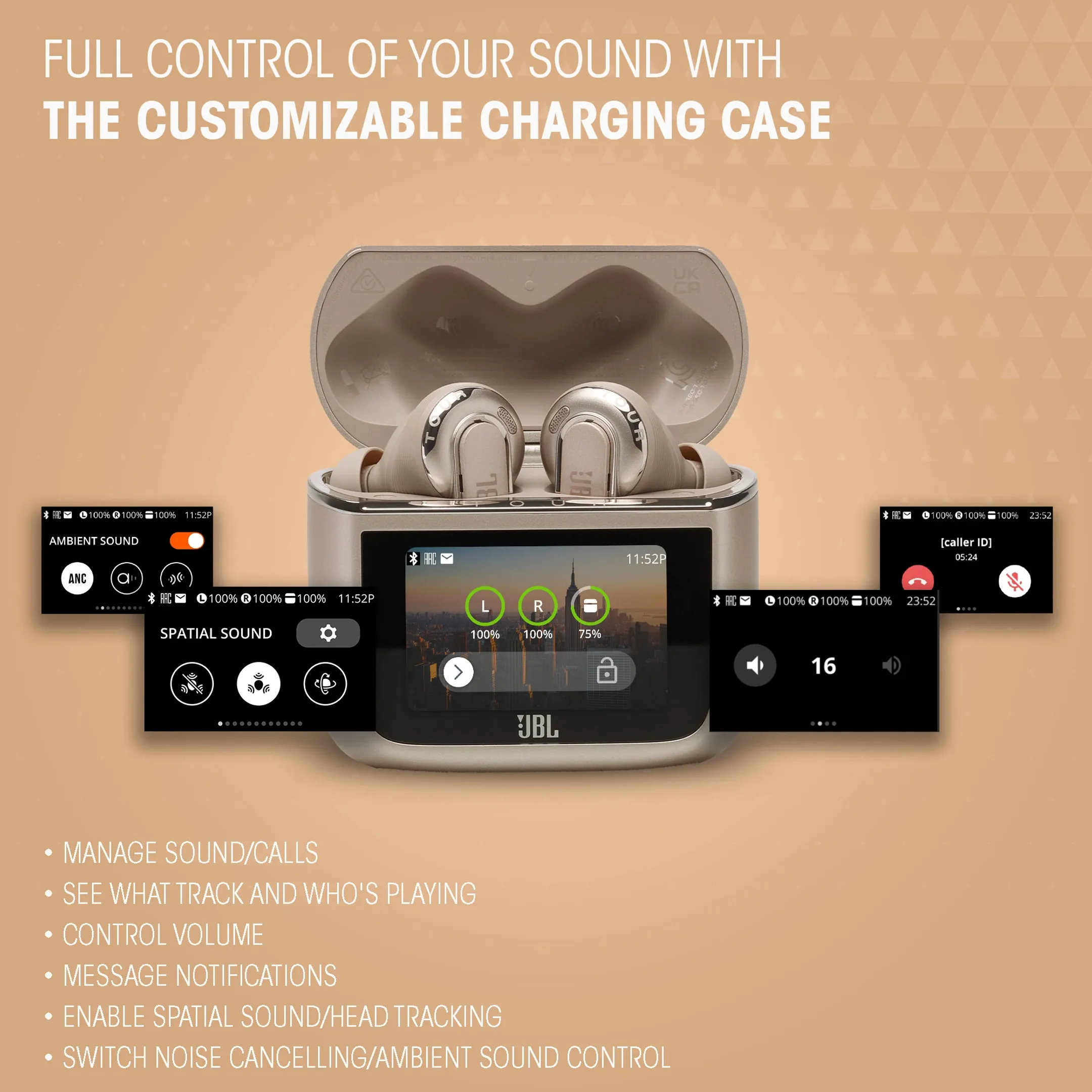 JBL Tour Pro 3 True Wireless Noise Cancelling Earbuds with Smart Charging Case - Black image