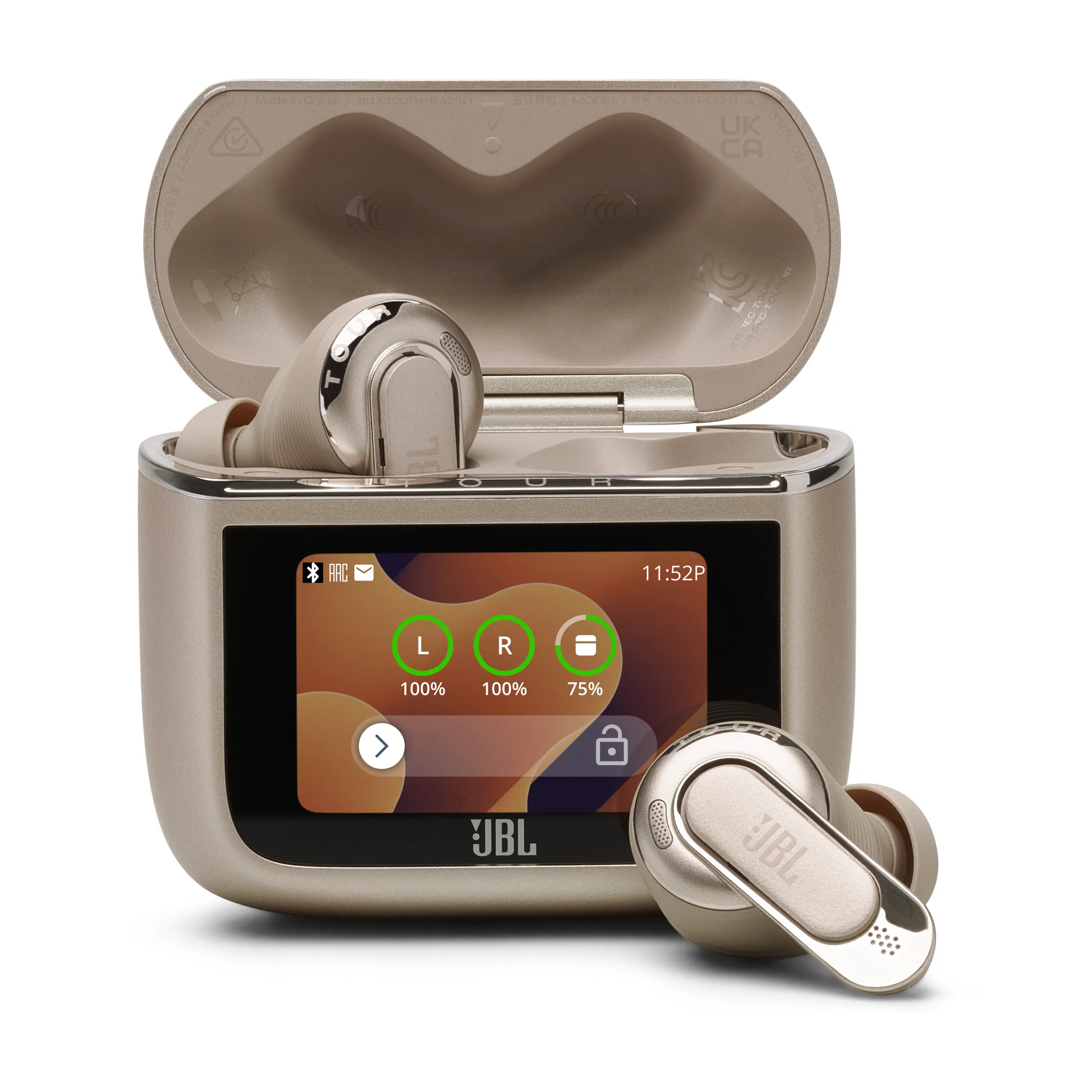 Tour Pro 3 Kabellose Noise-Cancelling-Ohrhörer mit Smart Charging Case - Latte