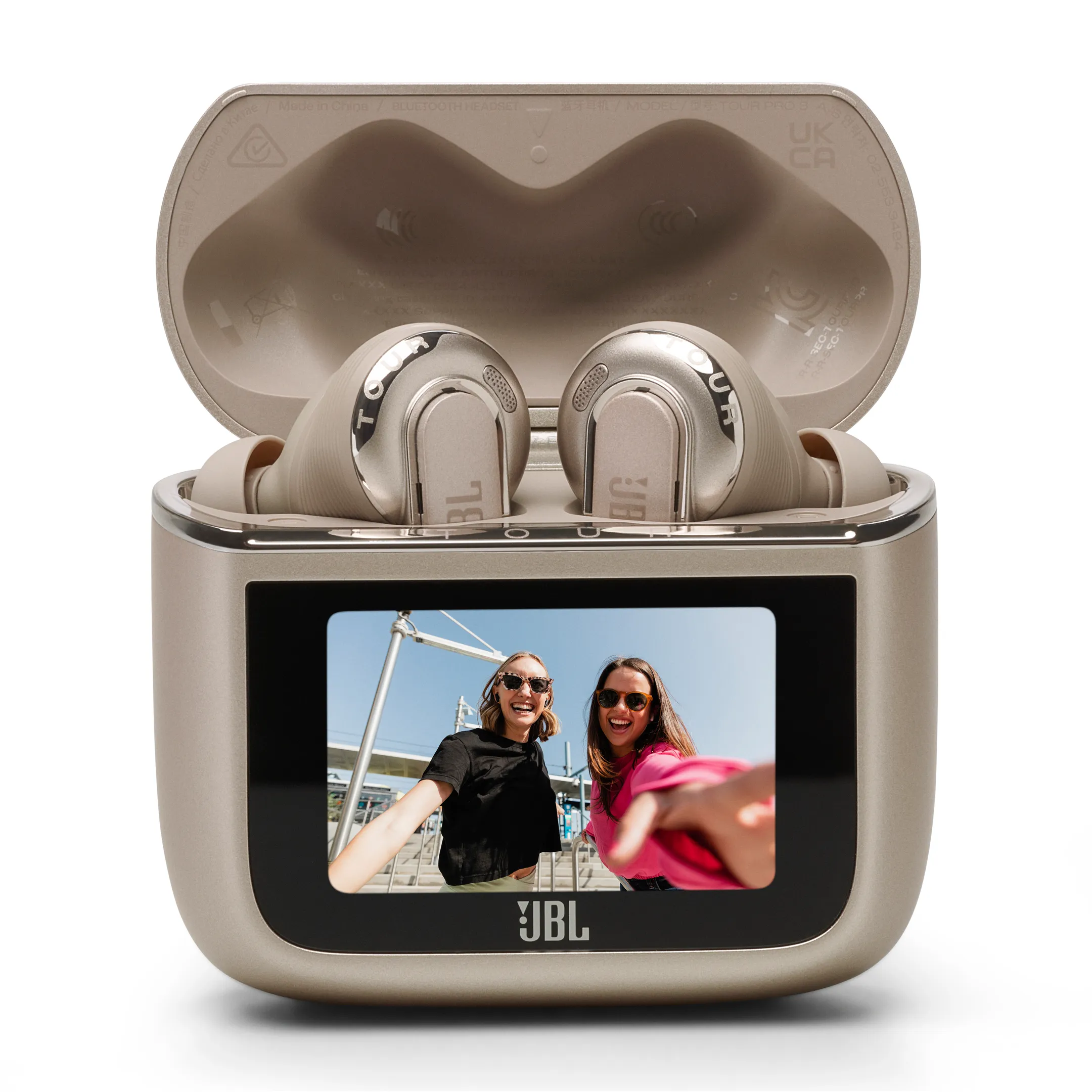 JBL Ecouteurs sans fil Noise Cancelling avec étui de recharge Tour Pro 3 - Latte image