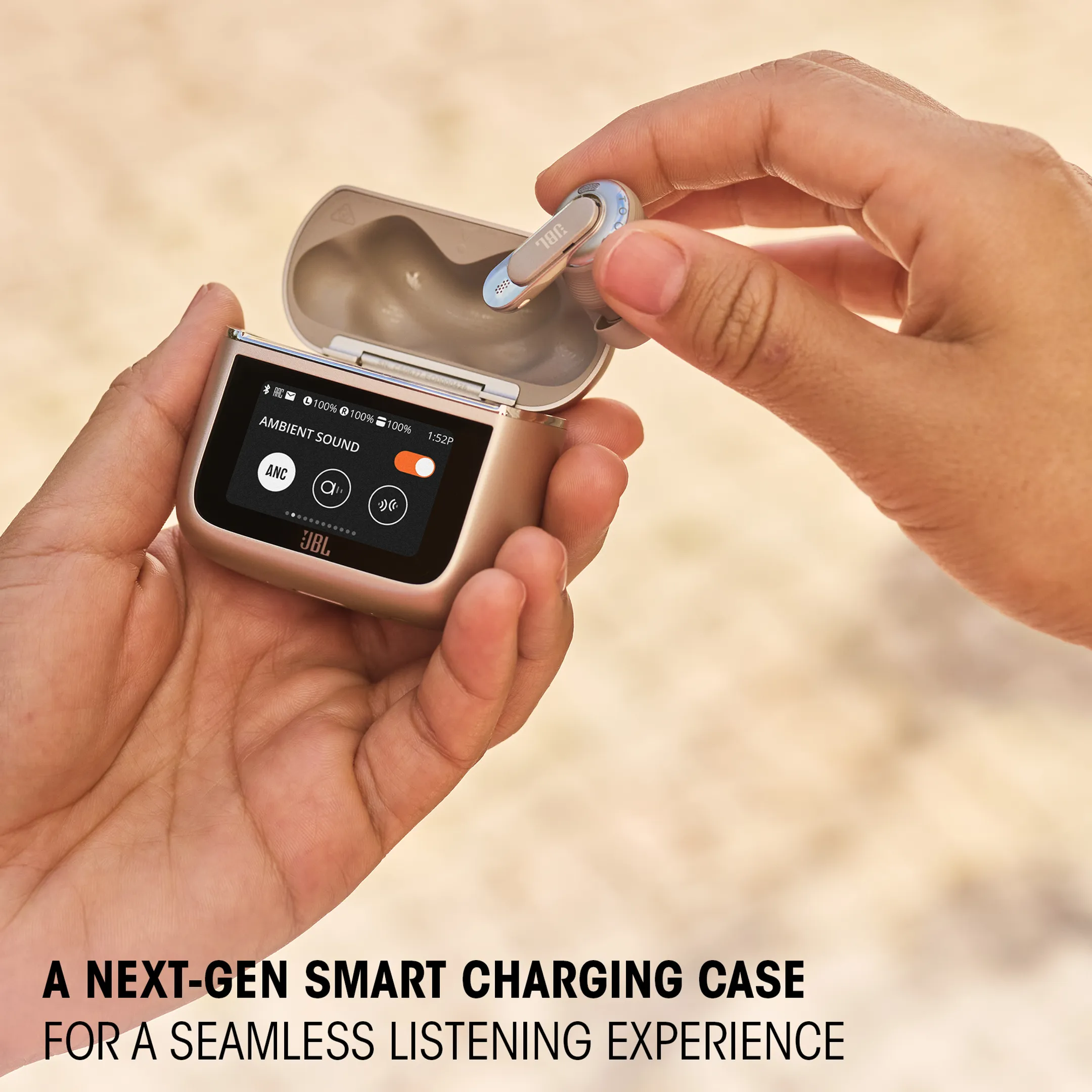 JBL Tour Pro 3 True Wireless Noise Cancelling Earbuds with Smart Charging Case - Latte image