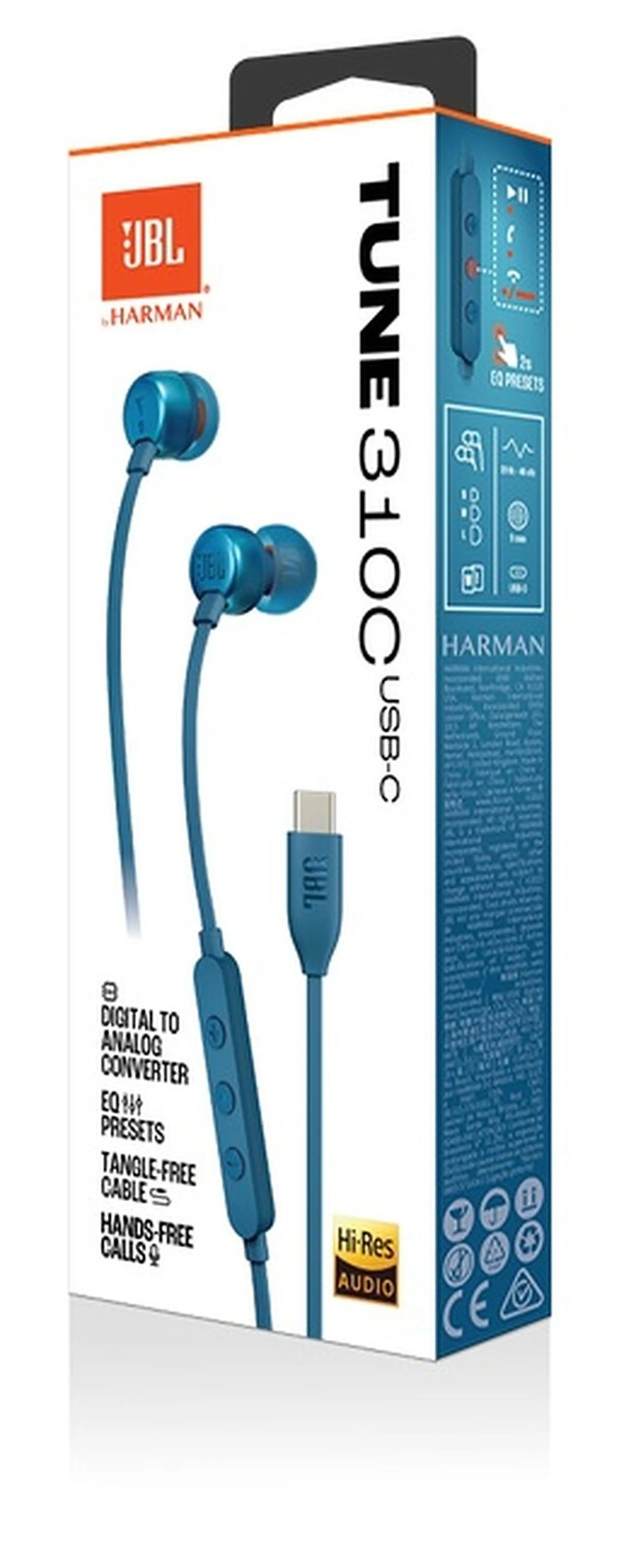 JBL Wired headphones Tune 310C - USB-C - Blue image