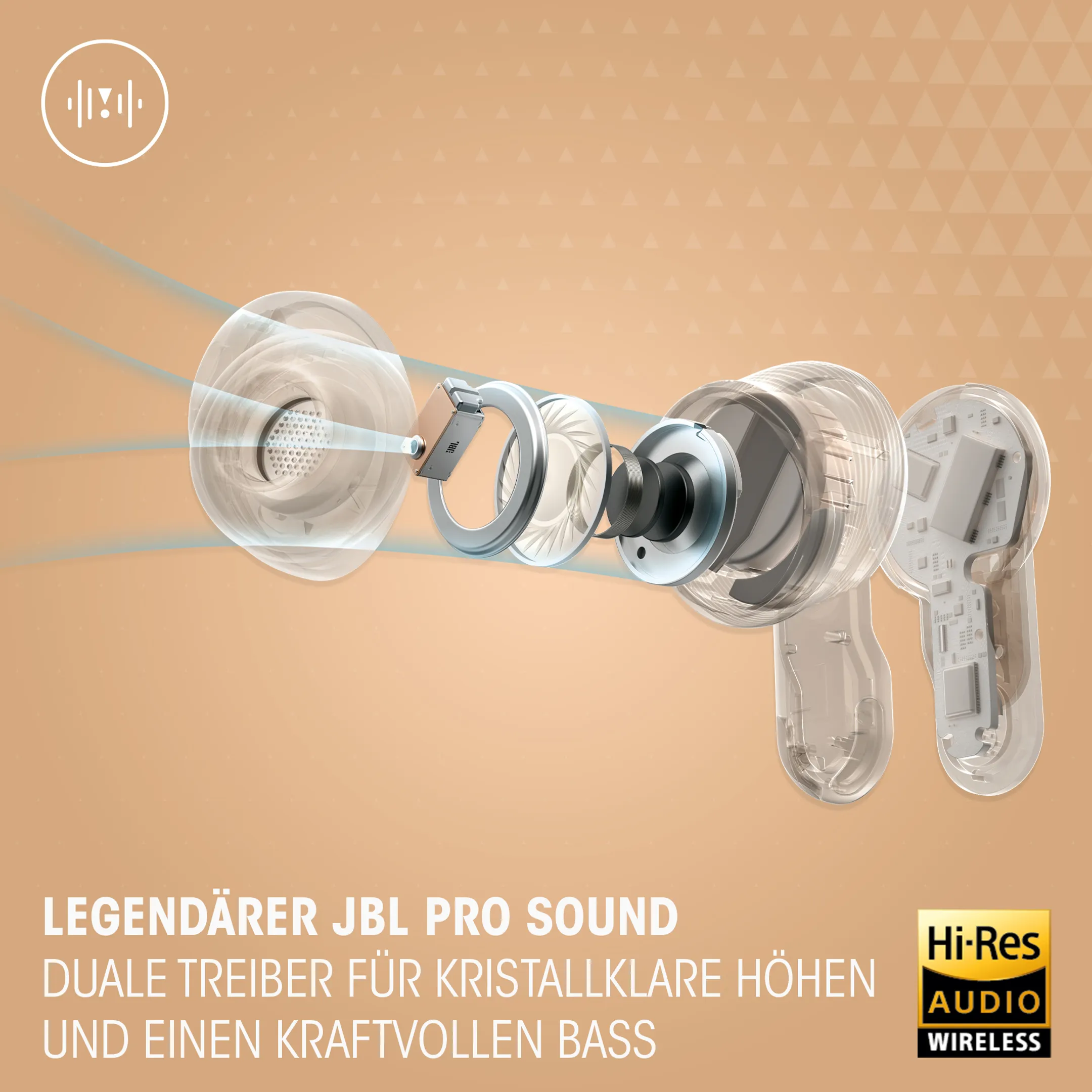 JBL Tour Pro 3 Kabellose Noise-Cancelling-Ohrhörer mit Smart Charging Case - Latte image