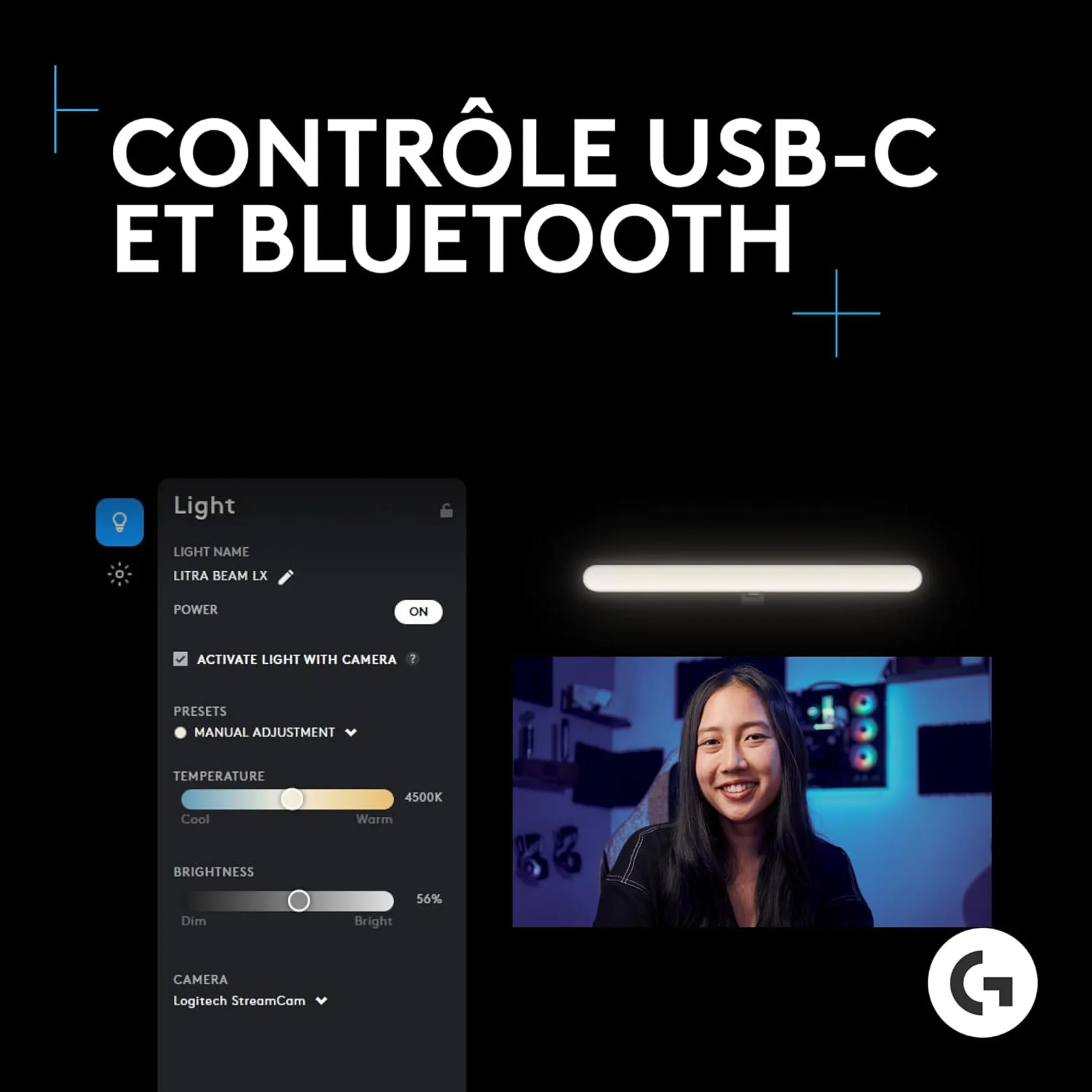 Logitech G Lampe LED pour Streaming Litra Beam image