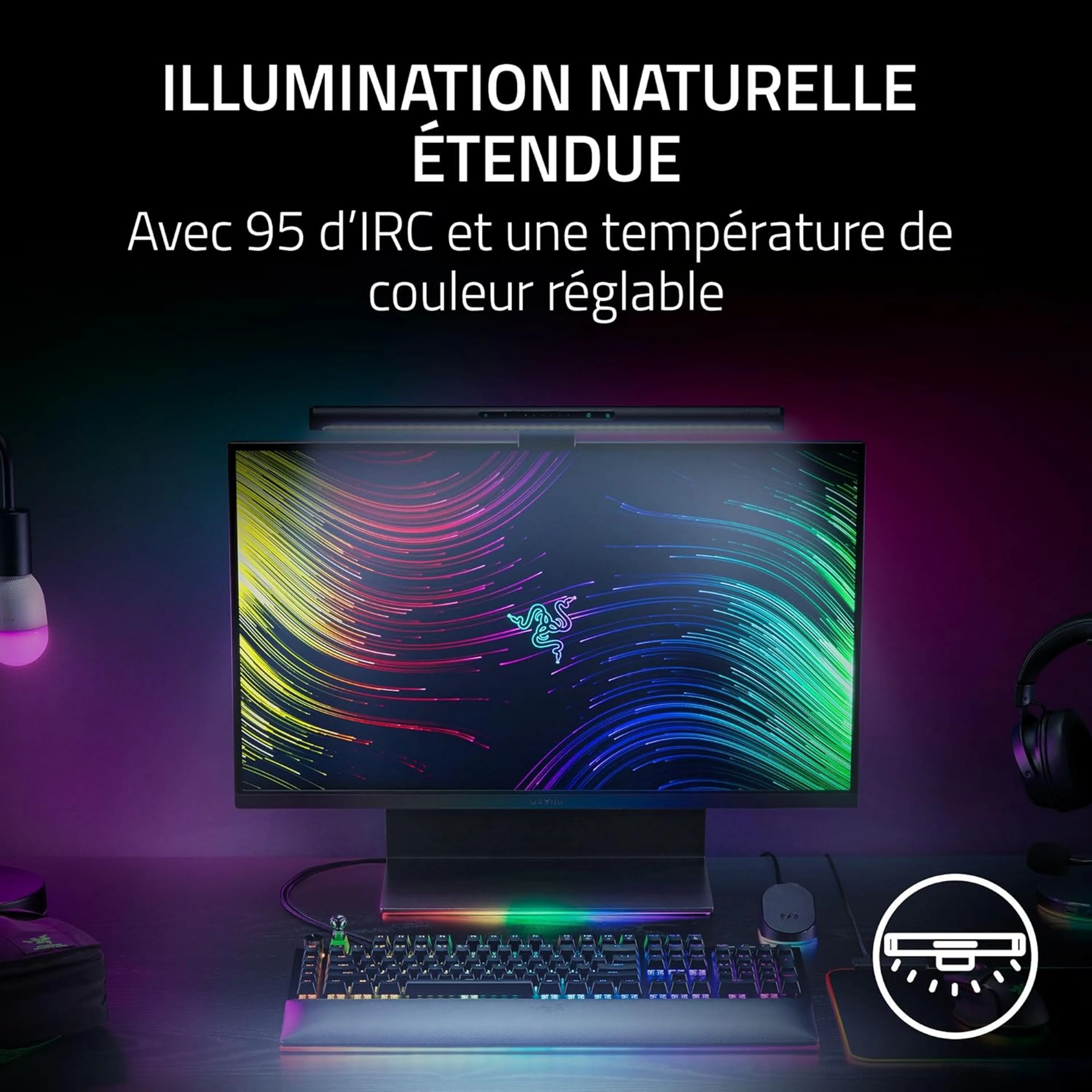 Razer Lampe LED pour Streaming Aether Monitor Light Bar image