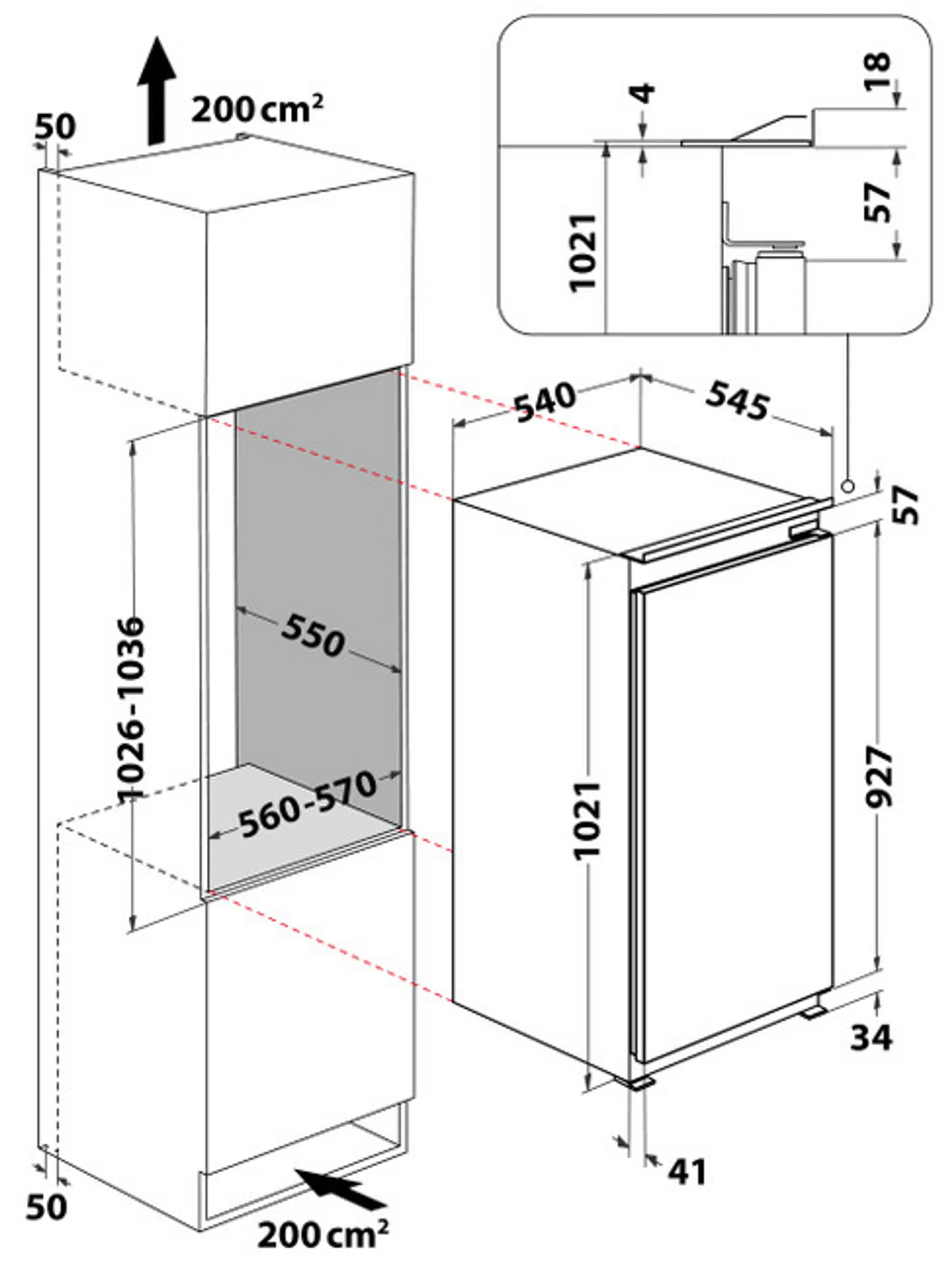 Whirlpool Frigo encastrable 6th Sense ARG 100712 image