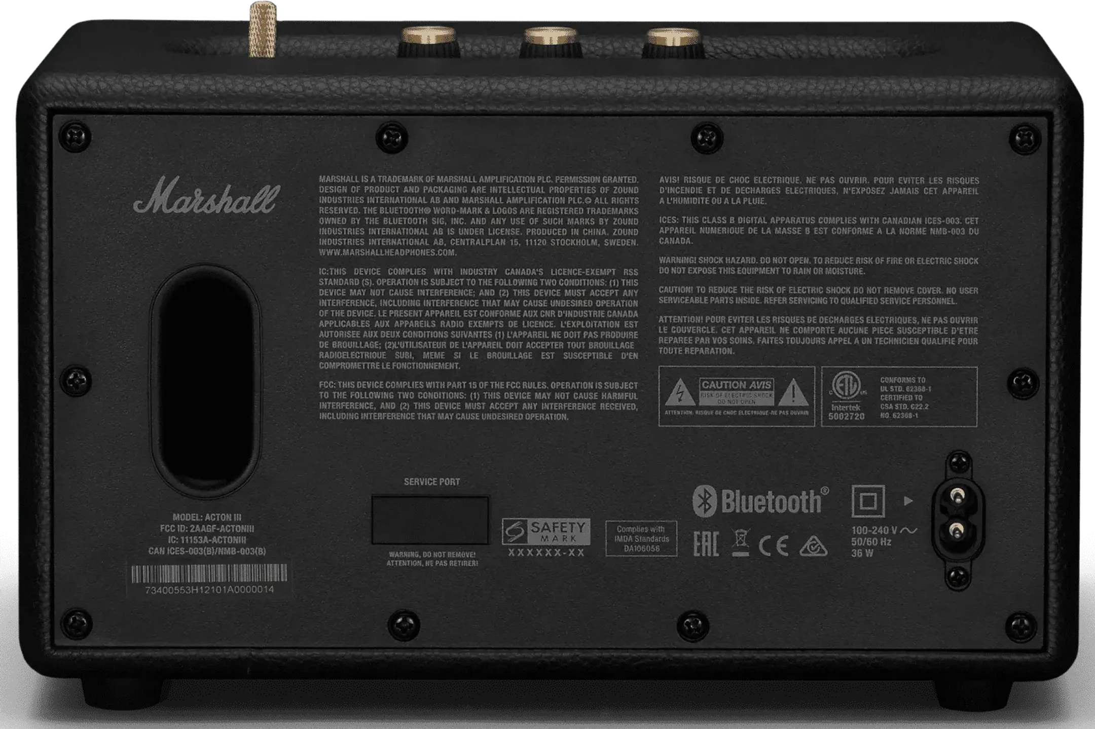 Marshall Acton III Bluetooth-Lautsprecher - Schwarz image