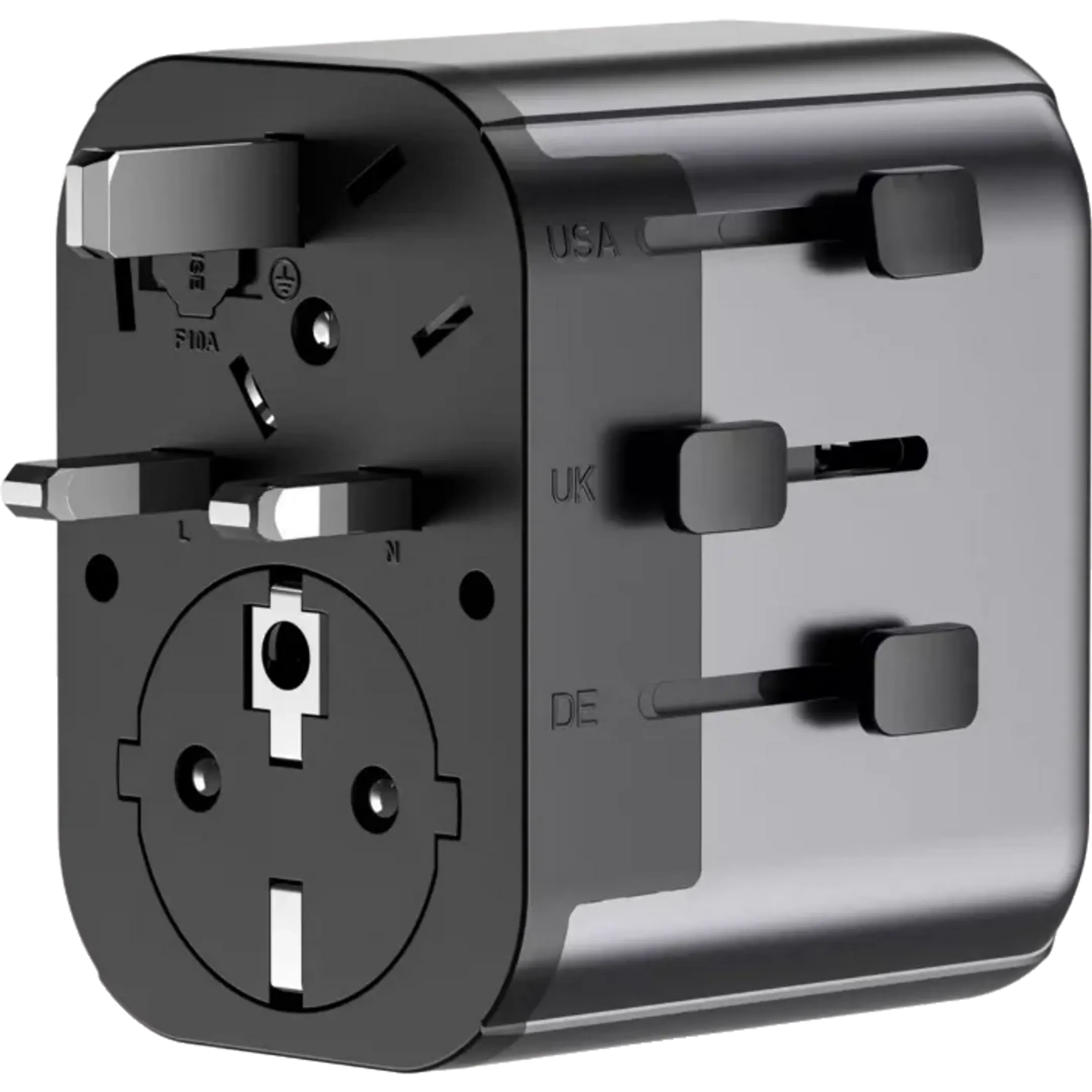 Adeqwat 4-in-1-Universal-Reiseadapter - 30W - Schwarz image