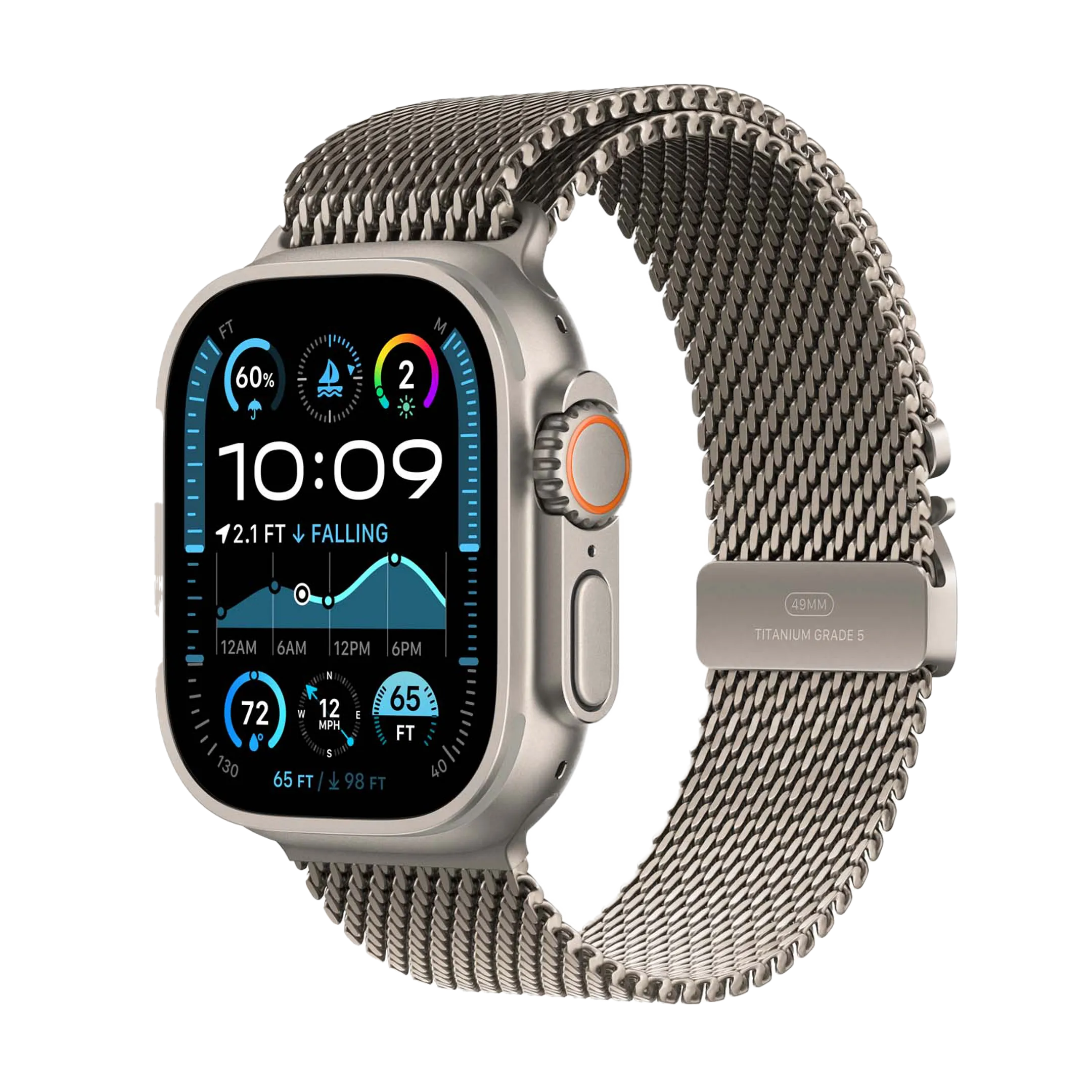 Watch Ultra 2 LTE - 49 mm - Titane Naturel - Milanais - S
