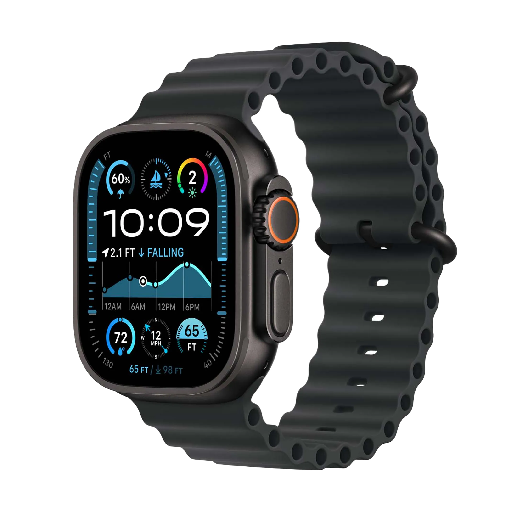 Watch Ultra 2 LTE - 49 mm - Titane Noir - Océan Noir