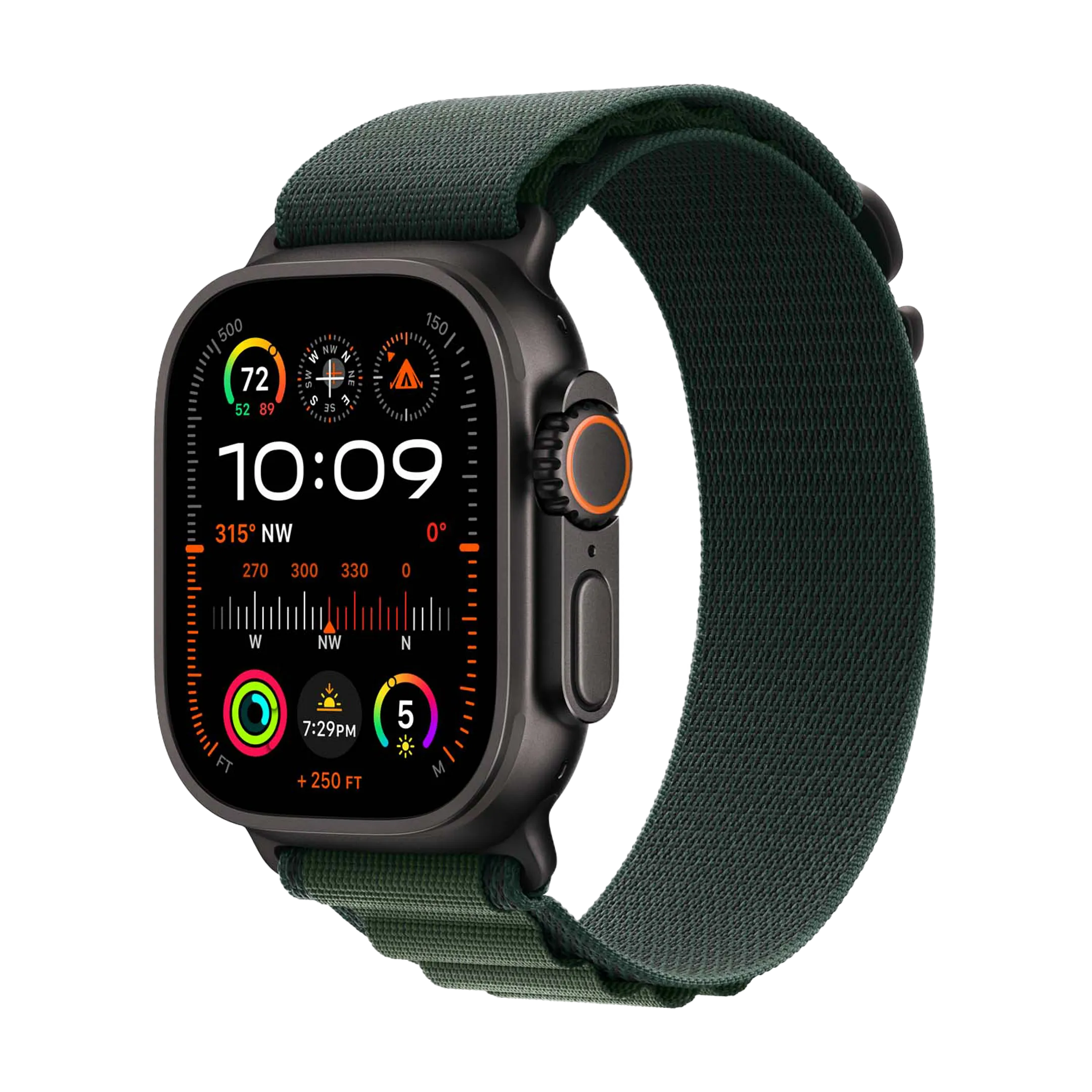 Watch Ultra 2 LTE - 49 mm - Titane Noir - Alpine Vert foncé - S