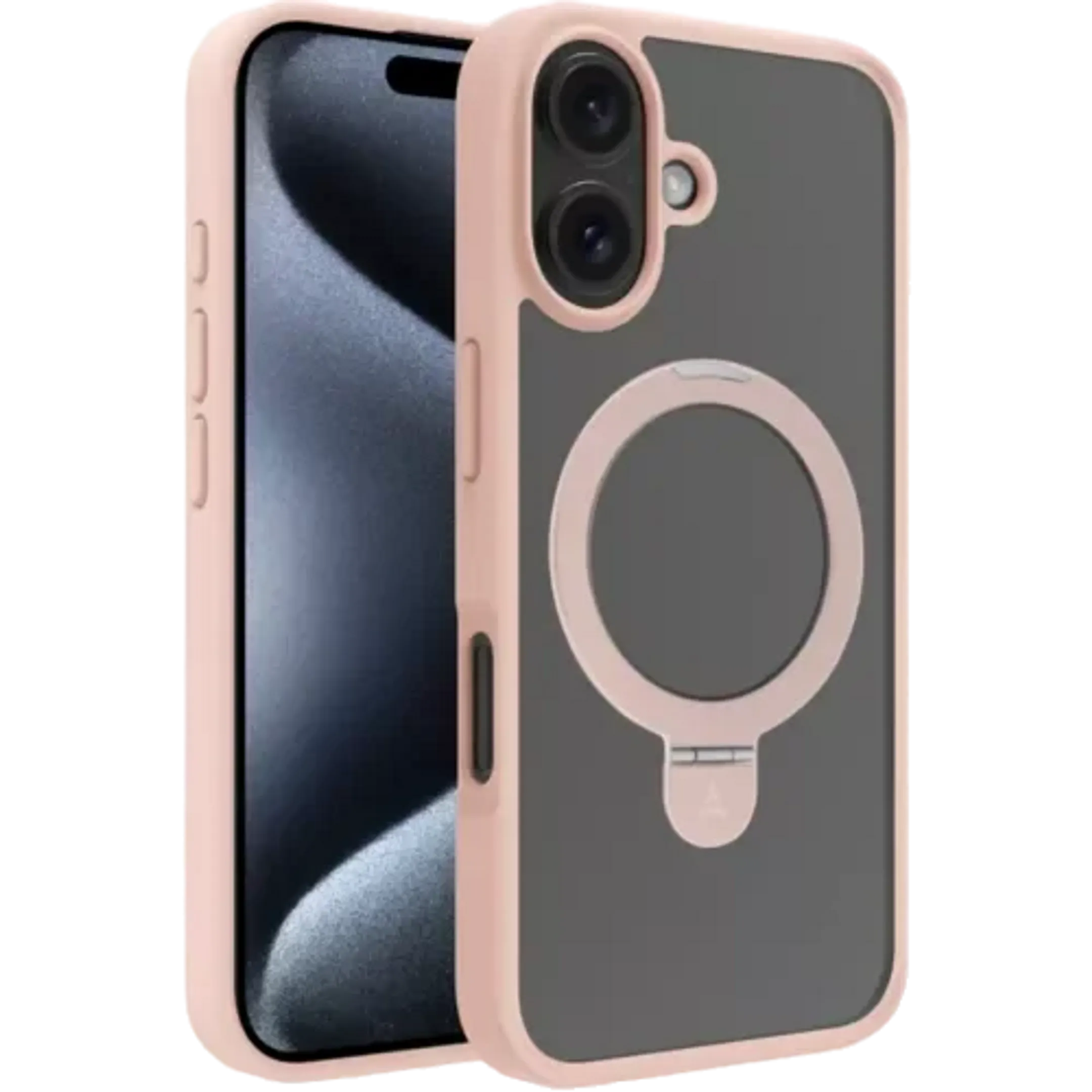 Coque magnétique avec stand pour iPhone 16 - Rose
