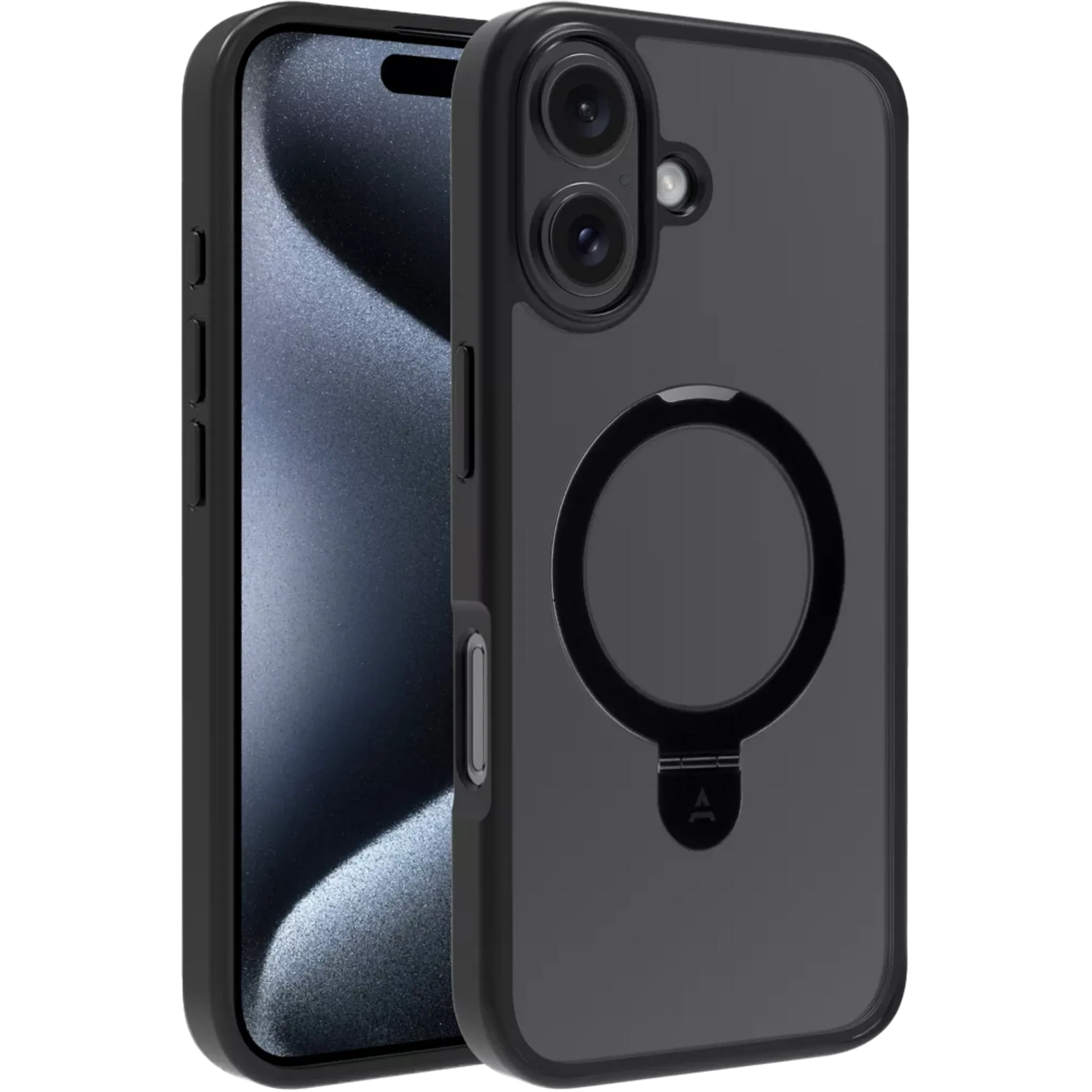 Coque magnétique avec stand pour iPhone 16 Plus - Noir