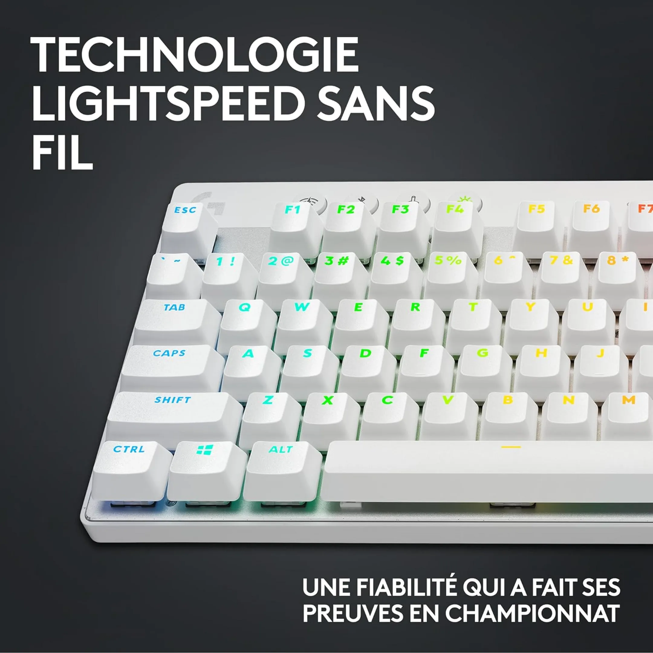 Logitech G Clavier Gaming sans fil Pro X TKL Lightspeed - QWERTZ - Blanc image