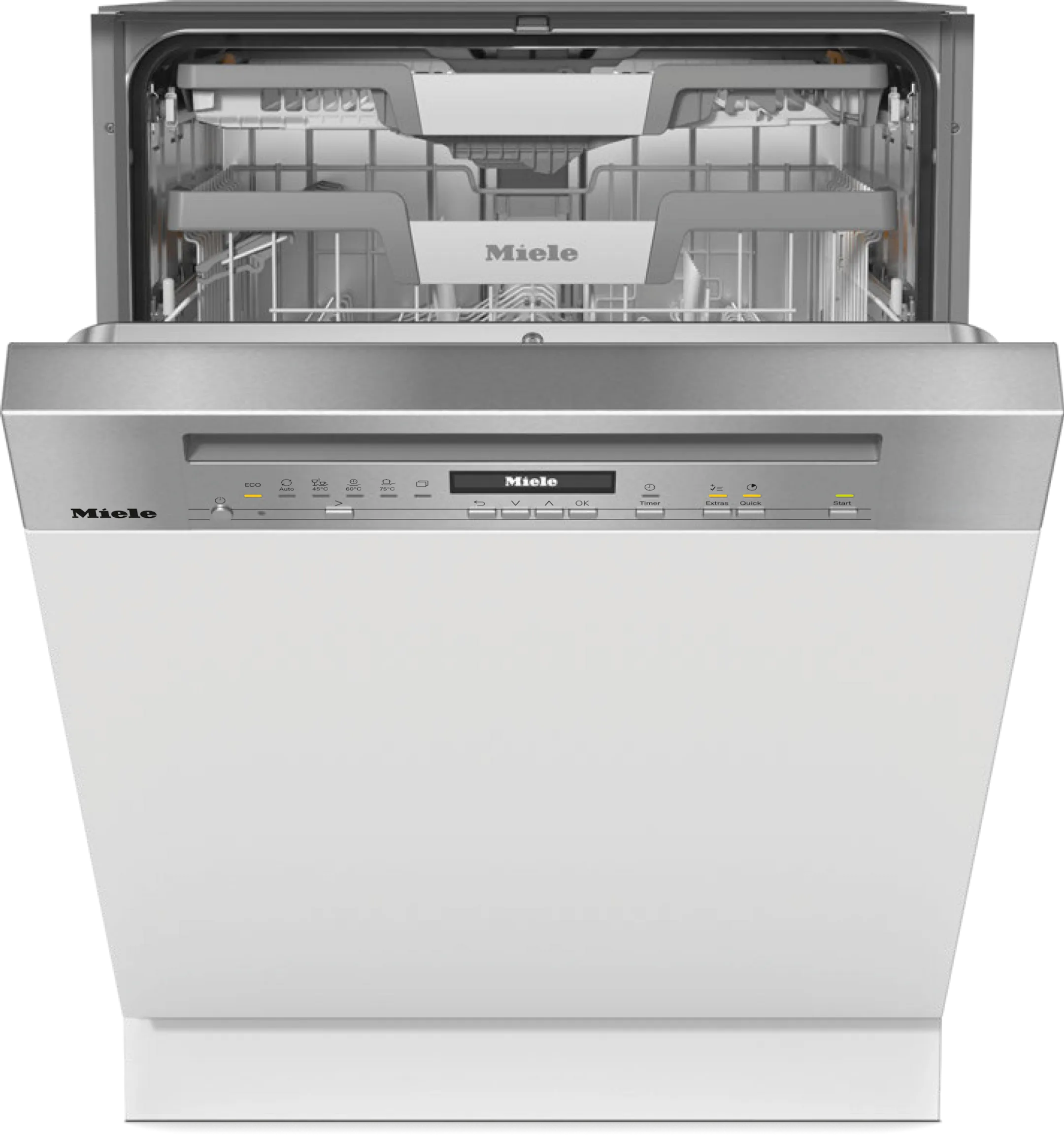 Semi Built-in dishwasher G 7210 SCi Inox CleanSteel