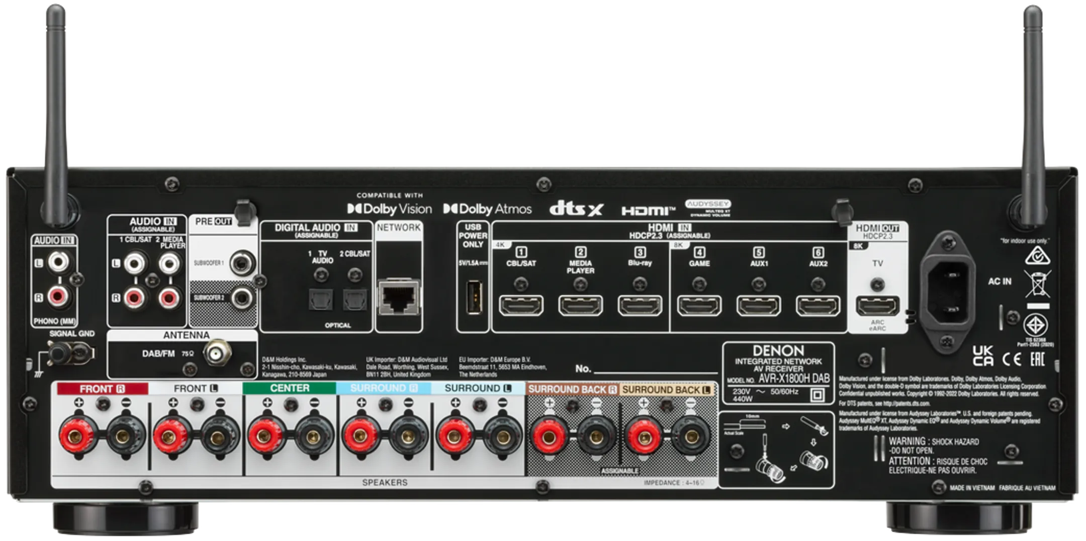 Denon Amplificateur AV HEOS AVR-X1800H DAB - Noir image