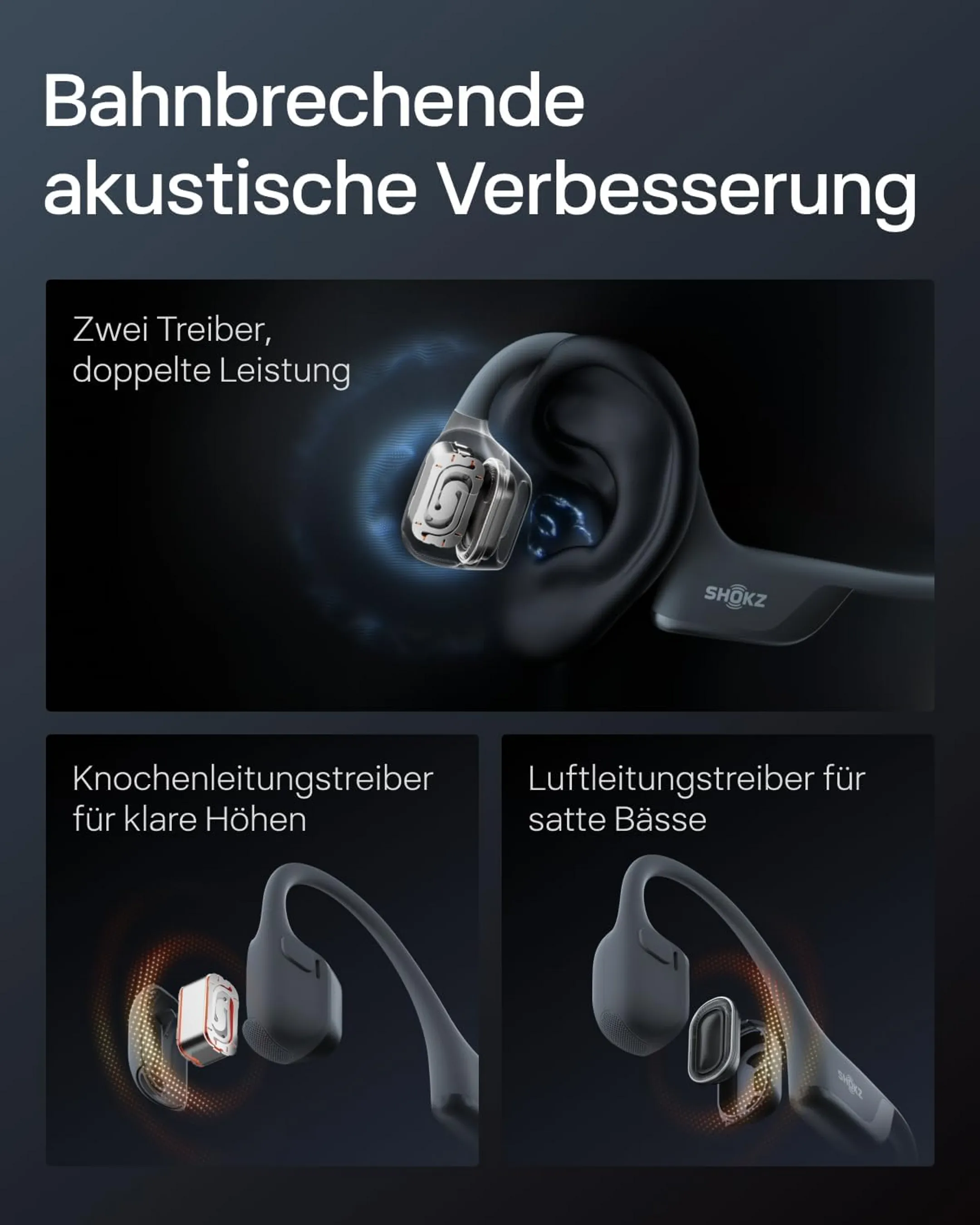 Shokz Drahtlose Knochenleitungs-Kopfhörer OpenRun Pro 2 - Schwarz image