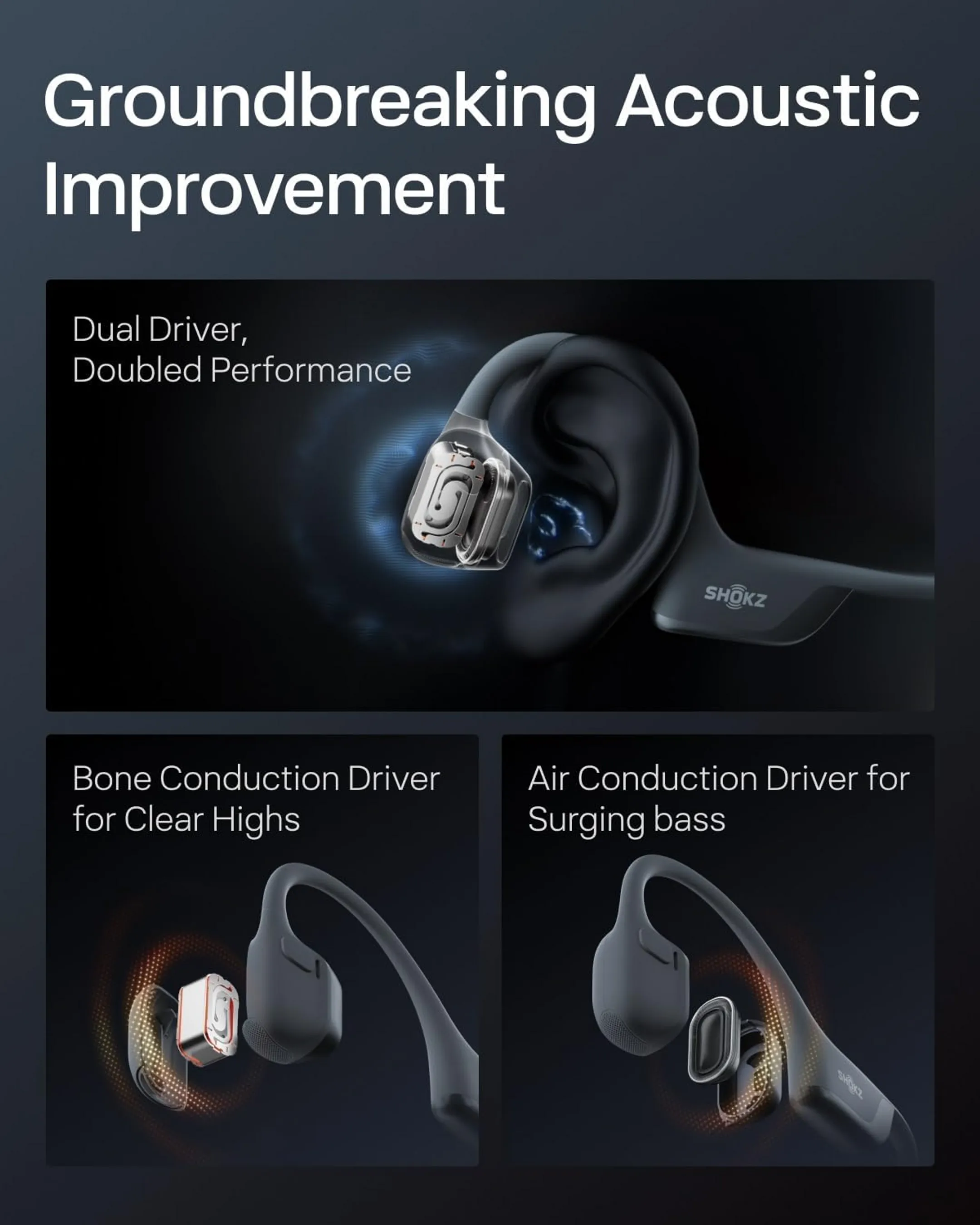 Shokz Wireless bone conduction headphones OpenRun Pro 2 - Black image