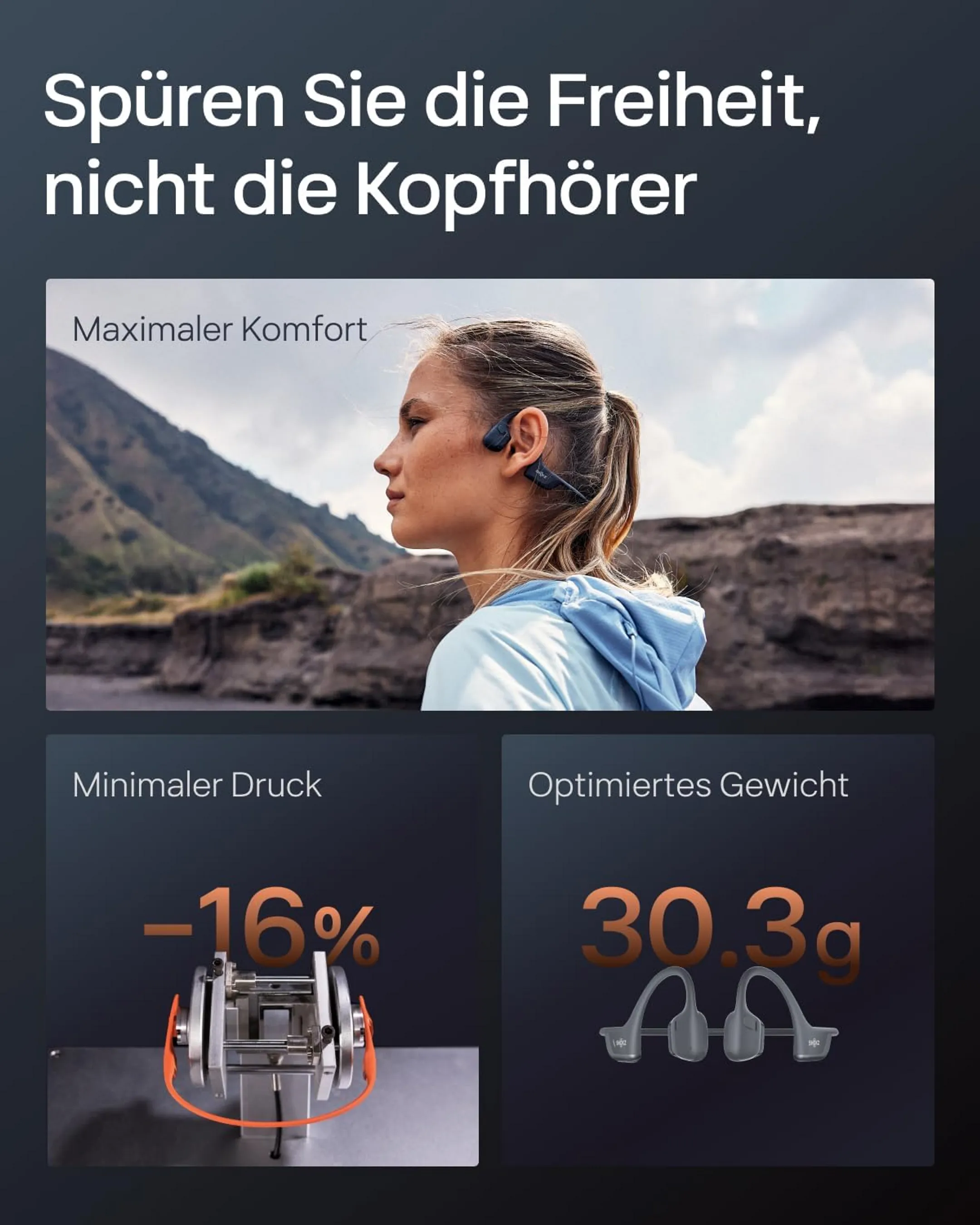 Shokz Drahtlose Knochenleitungs-Kopfhörer OpenRun Pro 2 - Schwarz image