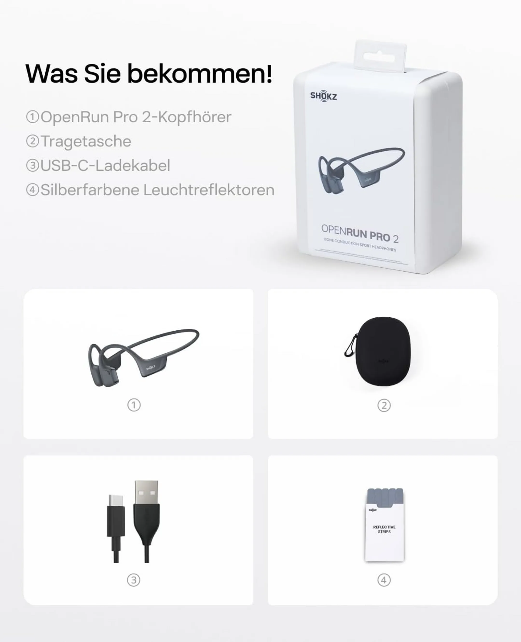 Shokz Drahtlose Knochenleitungs-Kopfhörer OpenRun Pro 2 - Schwarz image