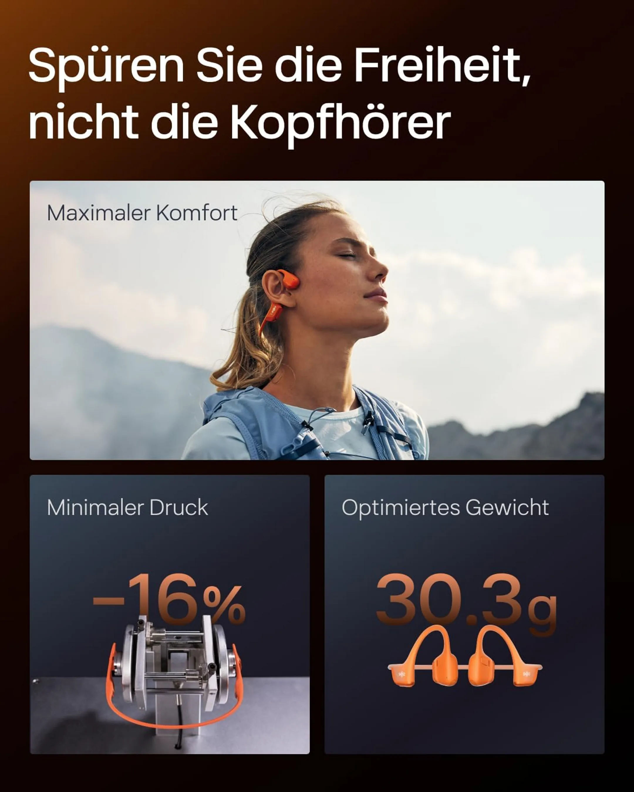 Shokz Drahtlose Knochenleitungs-Kopfhörer OpenRun Pro 2 - Orange image