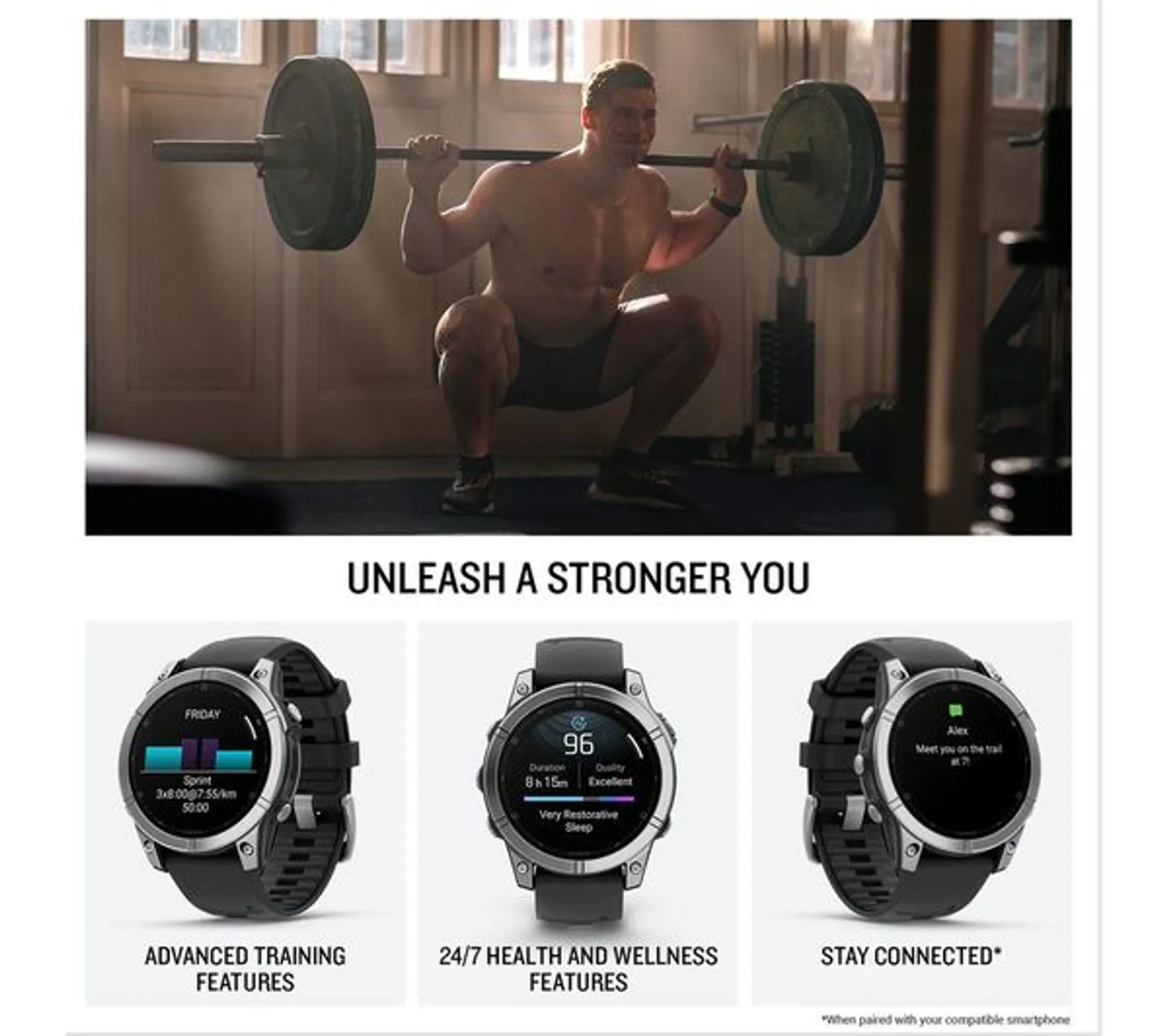 Garmin Smartwatch Fénix E - 47mm - Stainless Steel Schwarz image