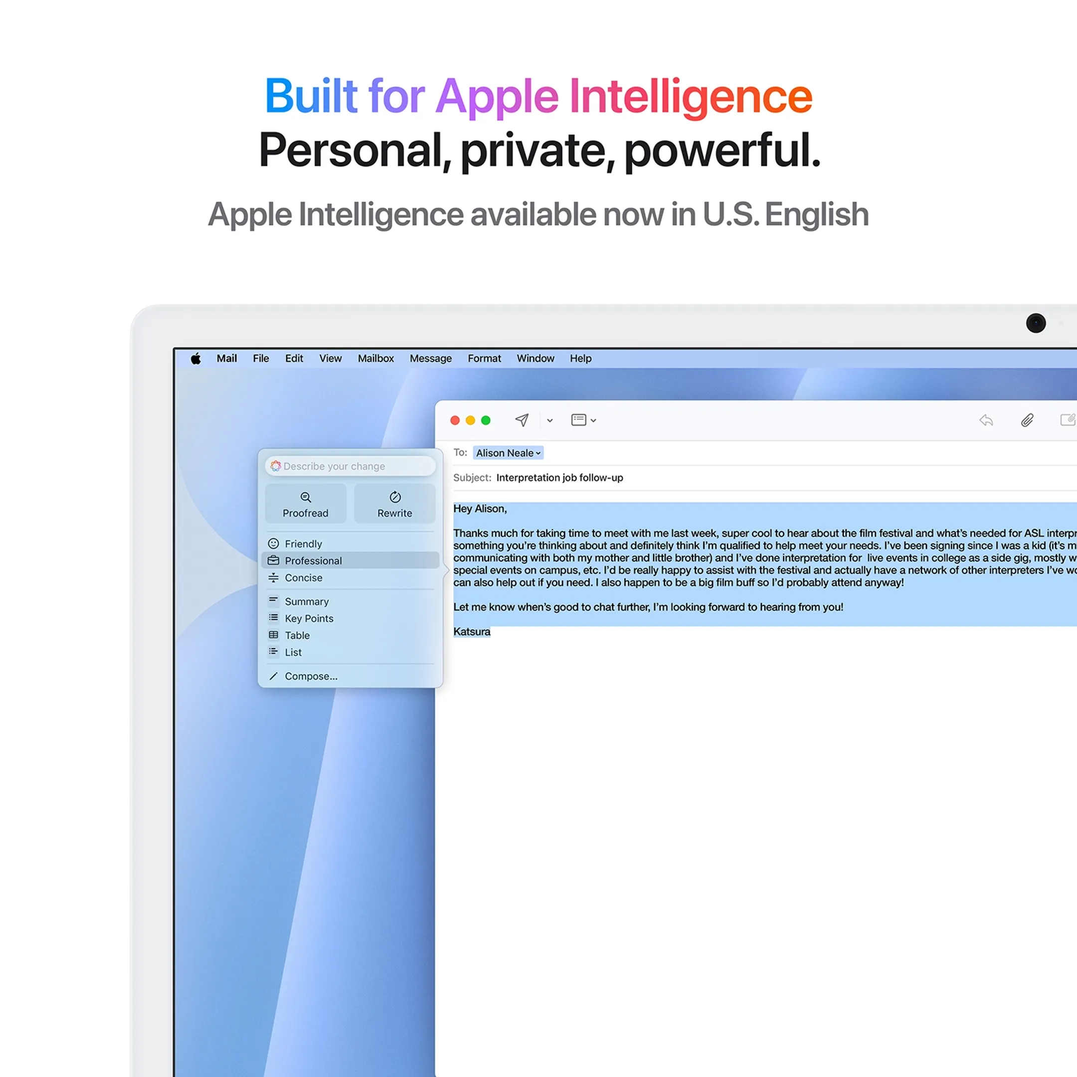 Apple iMac 24" M4 (CPU 8 GPU 8) 16 Go 256 SSD - AZERTY - Blue - MWUF3FN image