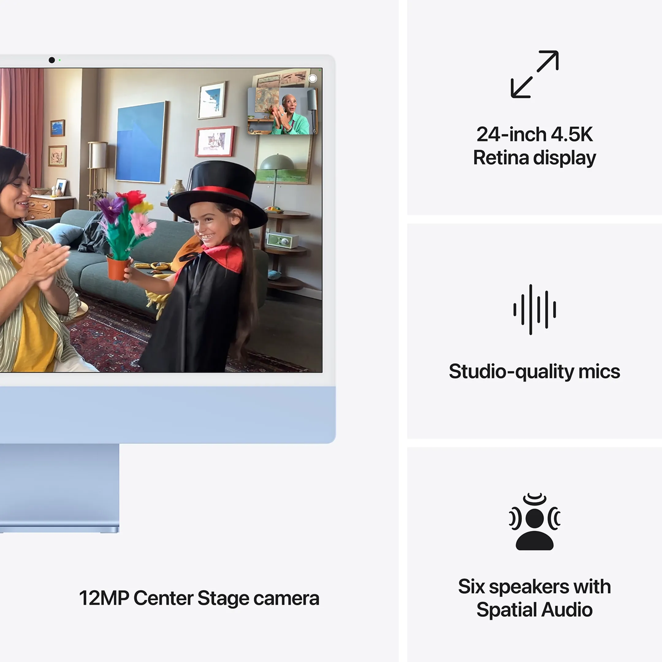 Apple iMac 24" M4 (CPU 8 GPU 8) 16 Go 256 SSD - AZERTY - Blue - MWUF3FN image