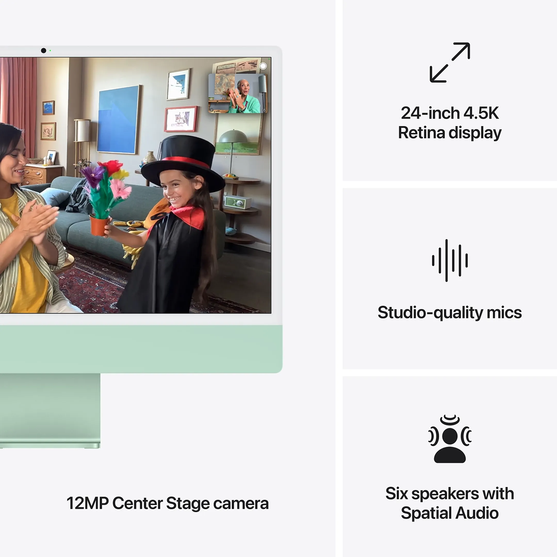 Apple iMac 24" M4 (CPU 8 GPU 8) 16 Go 256 SSD - AZERTY - Green - MWUE3FN image
