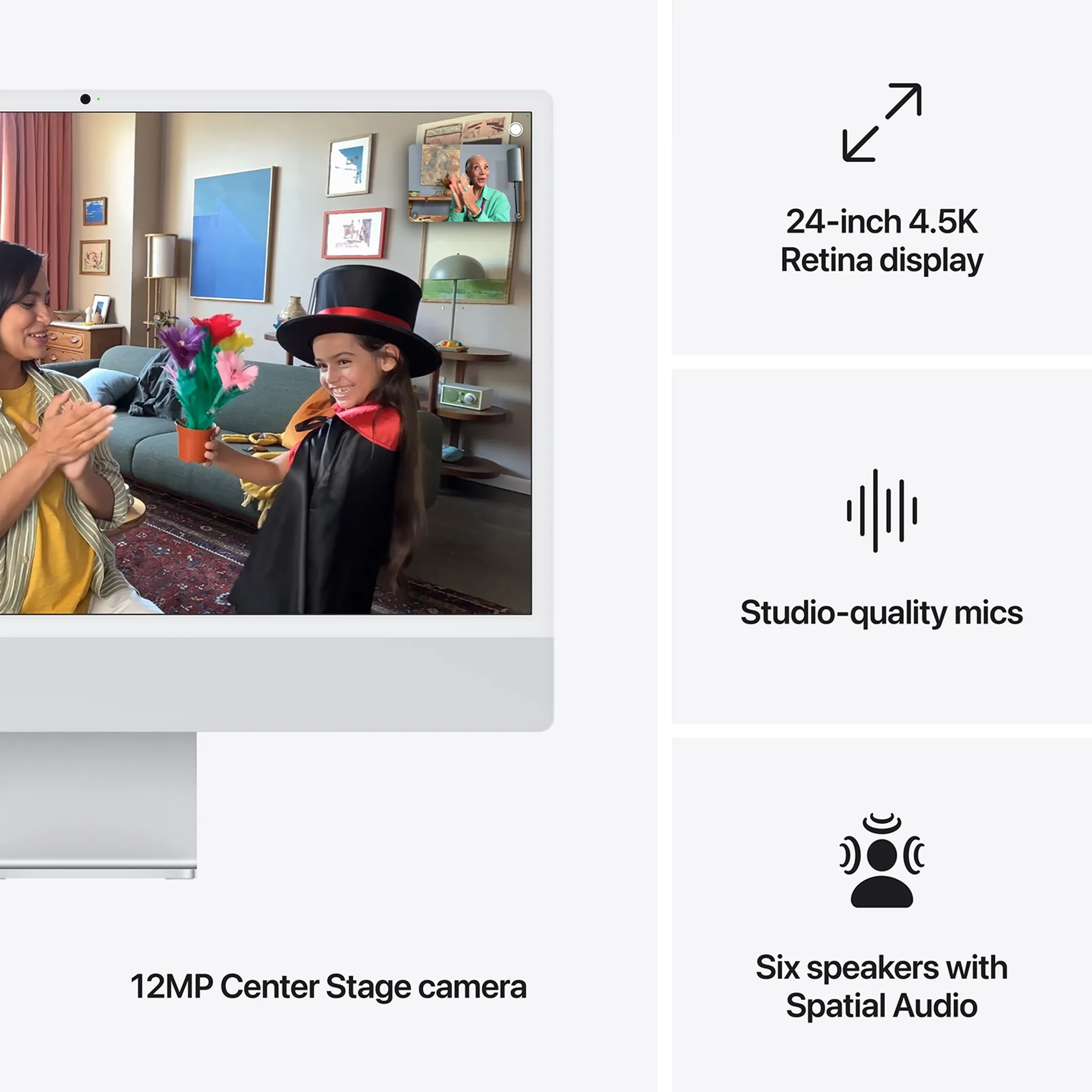 Apple iMac 24" M4 (CPU 8 GPU 8) 16 Go 256 SSD - AZERTY - Silver - MWUC3FN image