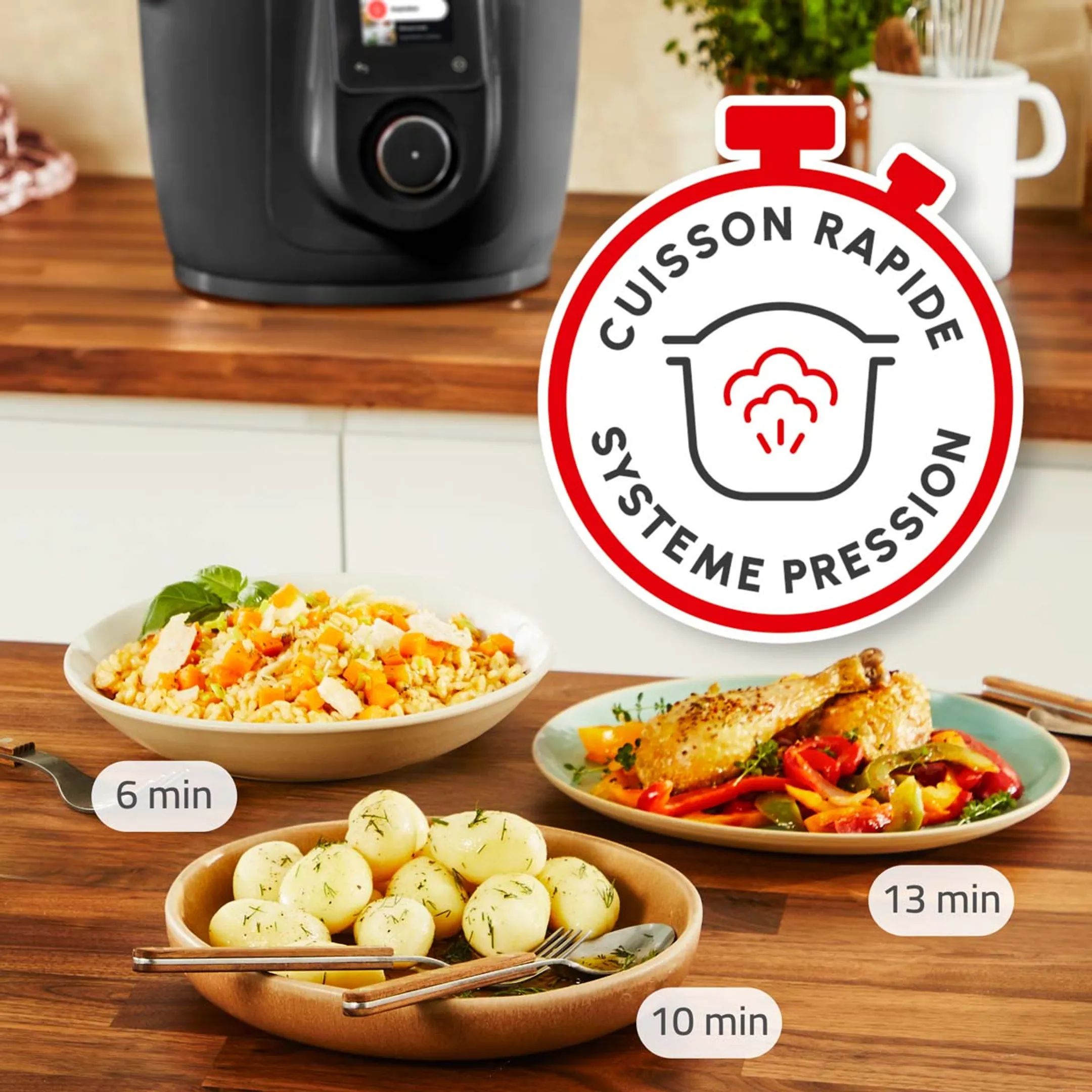Moulinex Multicooker Cookeo Wifi 9-in-1 CE952810 - Schwarz image