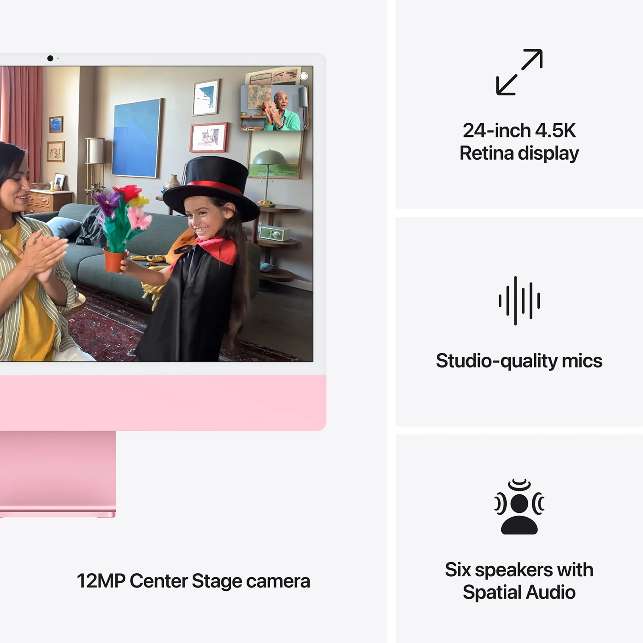 Apple iMac 24" M4 (CPU 8 GPU 8) 16 Go 256 SSD - QWERTZ - Pink - MWUG3SM image