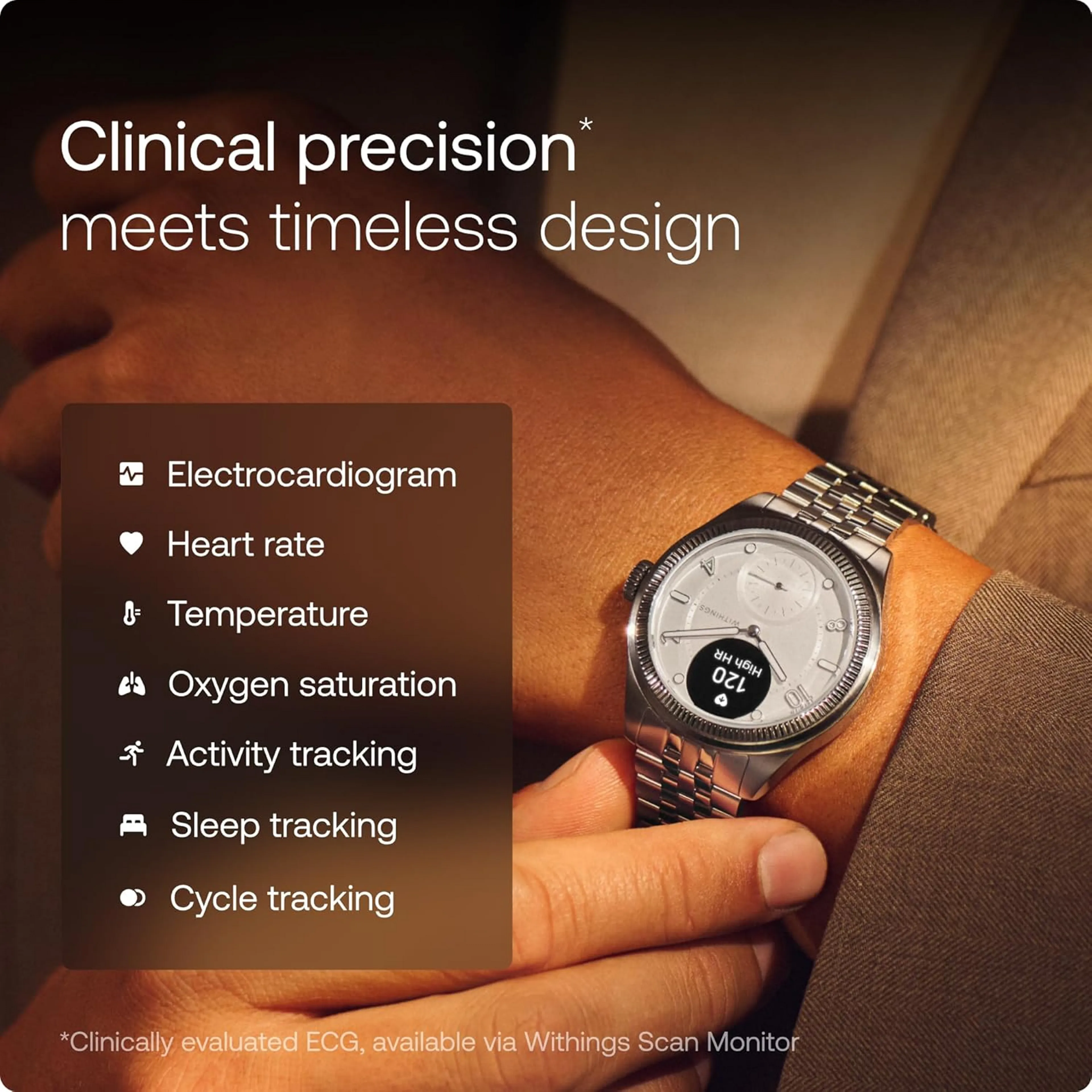 WITHINGS Smartwatch ScanWatch Nova Brilliant Edition - 39mm - Silver image
