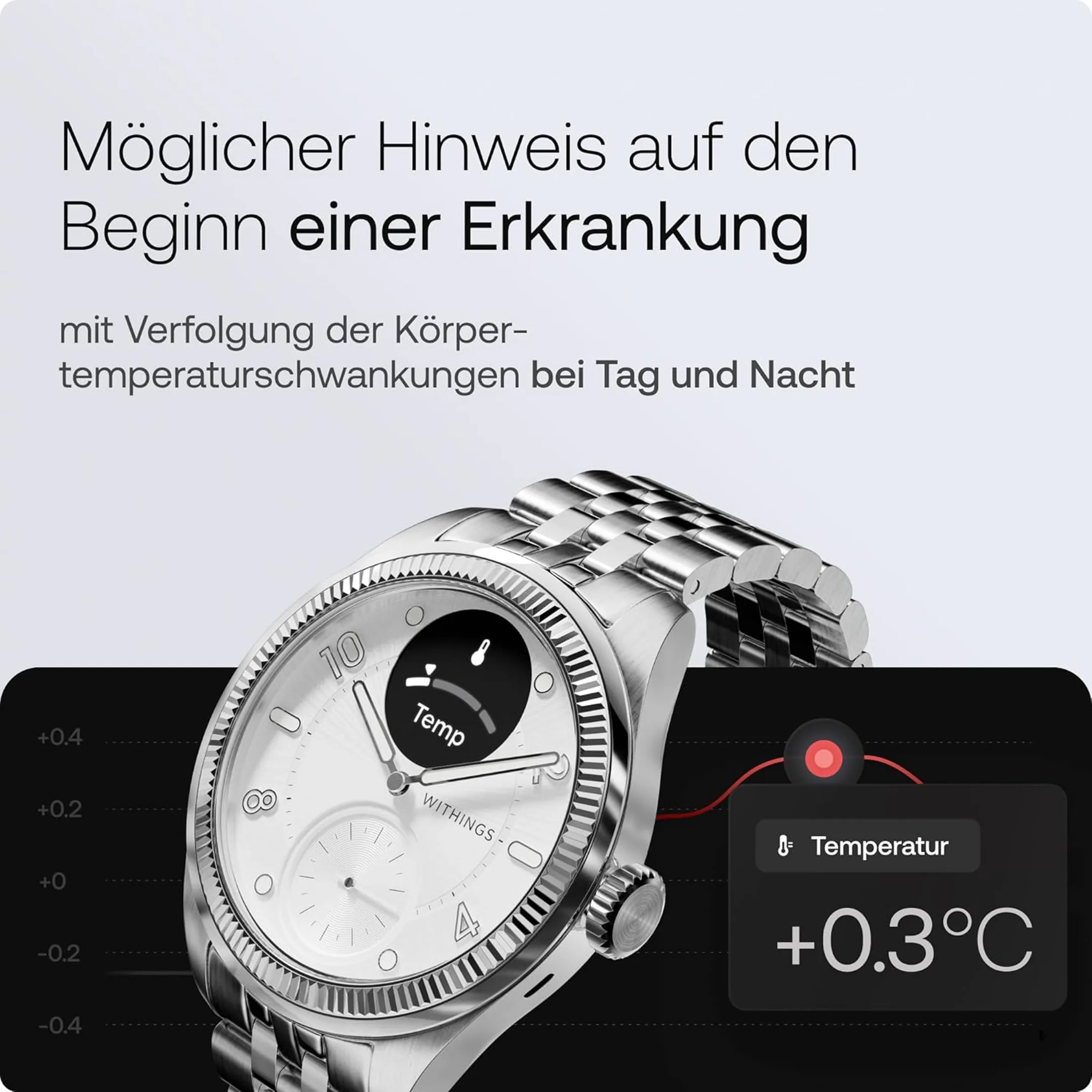 WITHINGS Smartwatch ScanWatch Nova Brilliant Edition - 39mm - Silber image