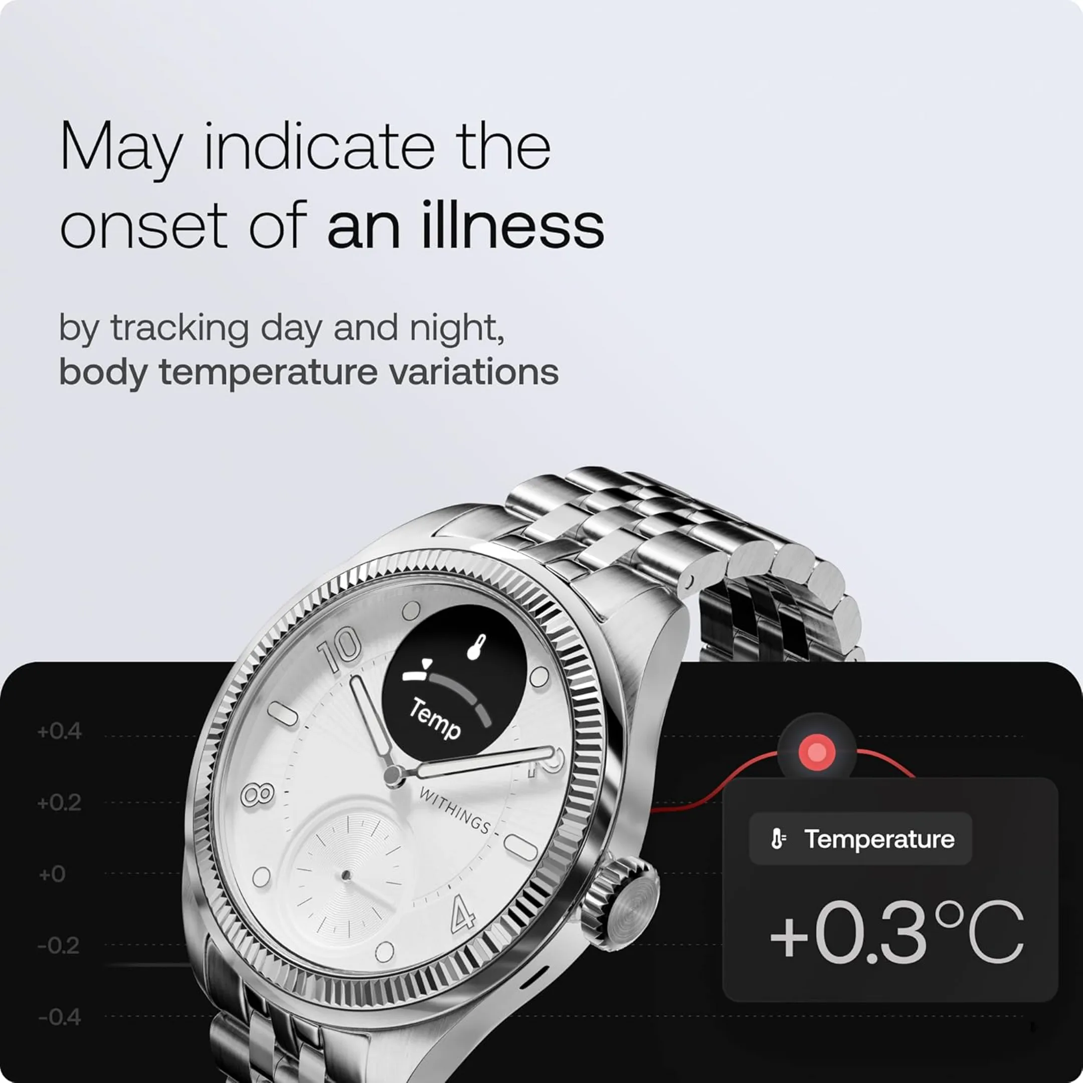 WITHINGS Smartwatch ScanWatch Nova Brilliant Edition - 39mm - Silver image