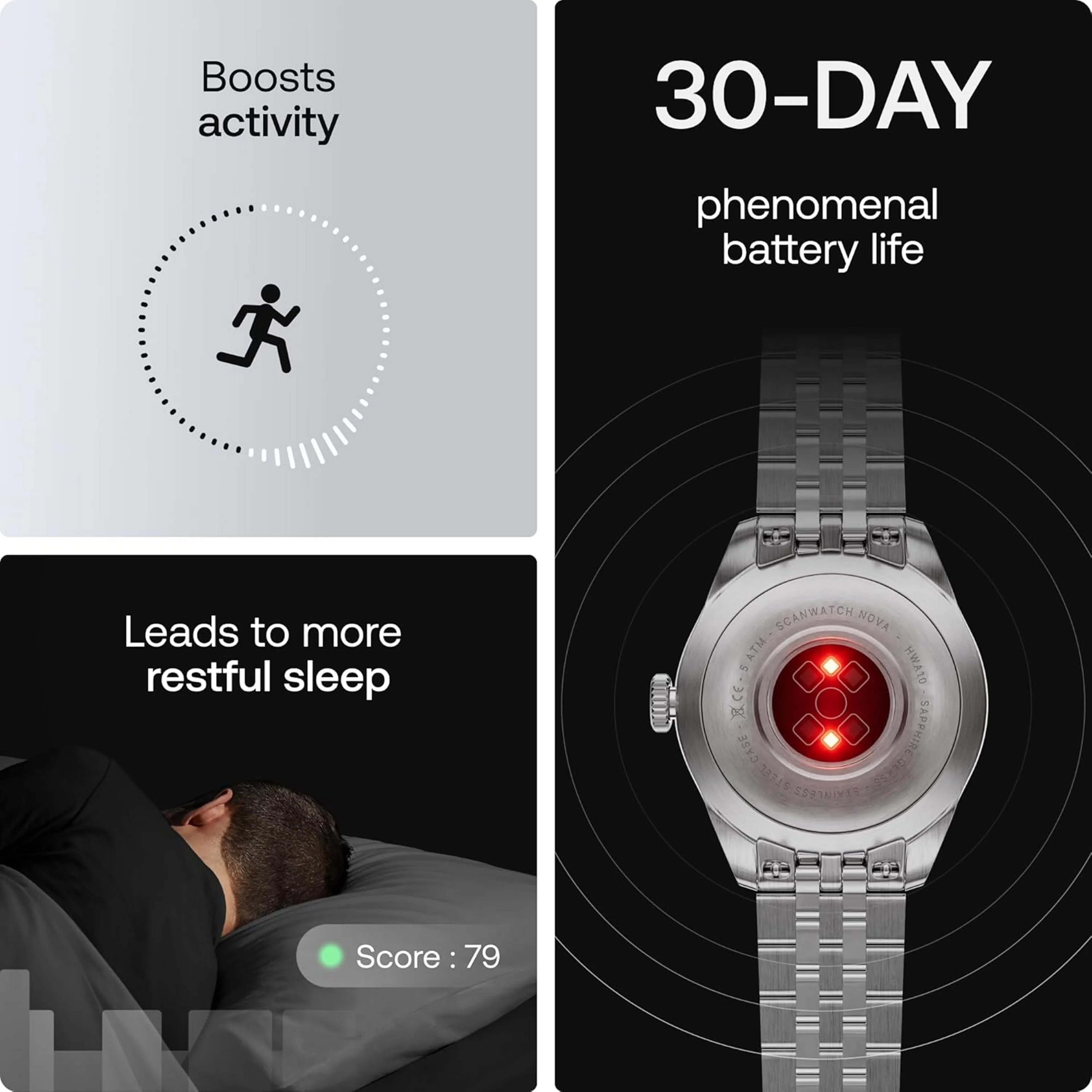 WITHINGS Smartwatch ScanWatch Nova Brilliant Edition - 39mm - Silver image