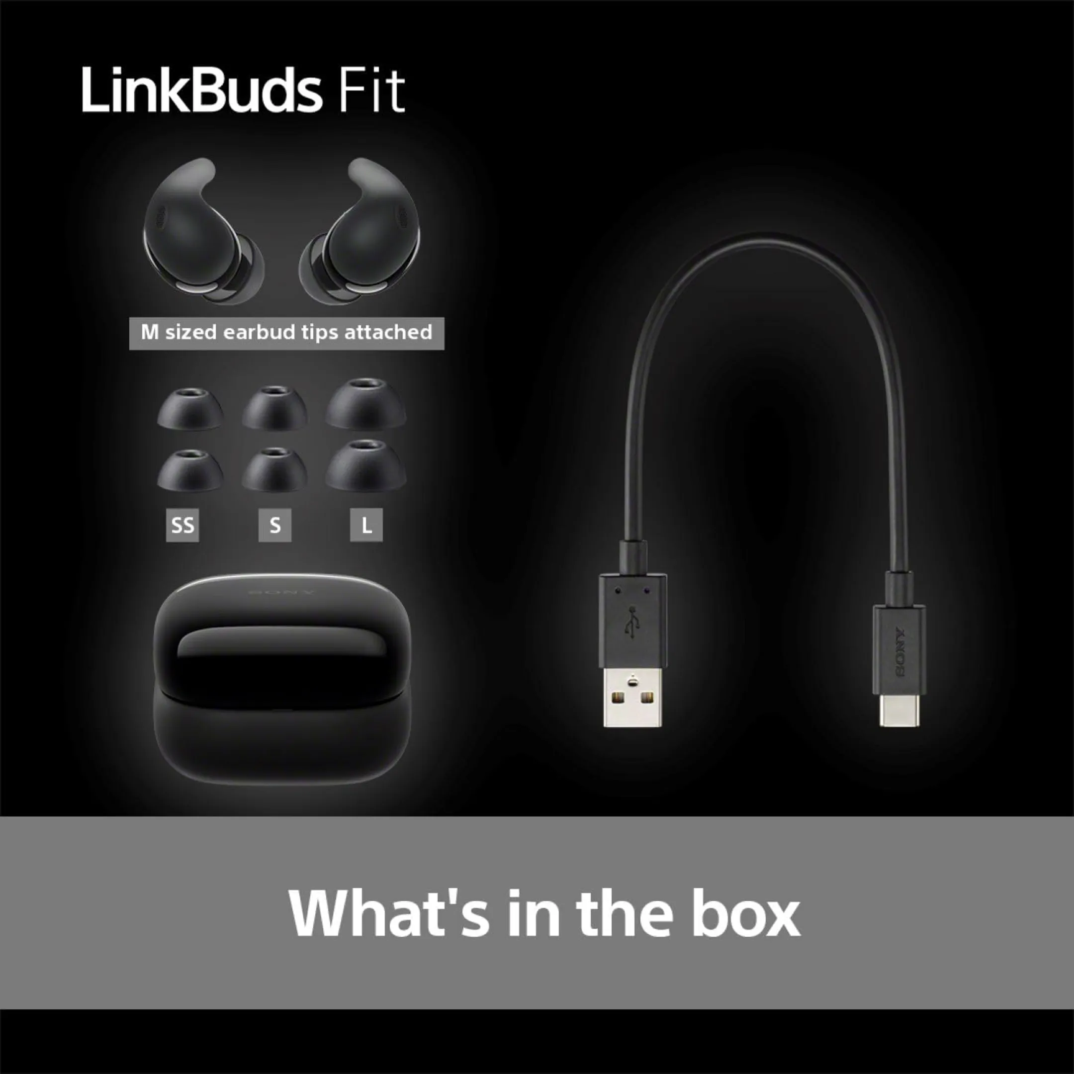 Sony Wireless Headphones LinkBuds Fit WFLS910NB.CE7 - Black image