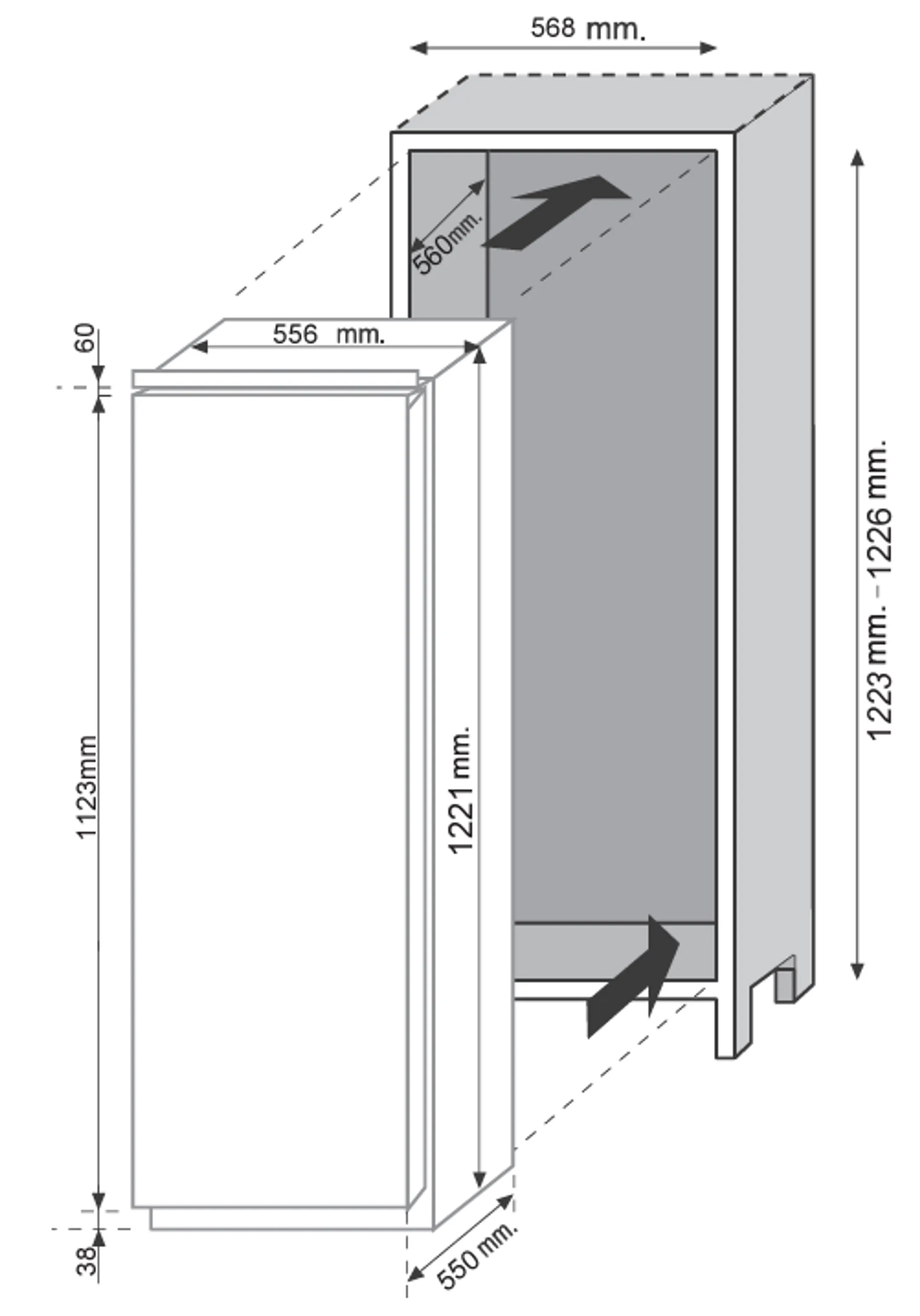 Haier Built-in fridge HATL 126 DE image