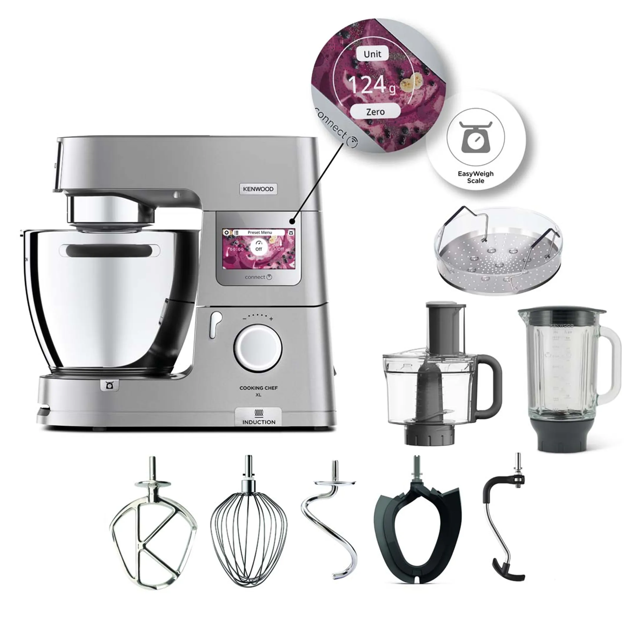 Kenwood Robot de cuisine Cooking Chef XL avec balance intégrée et fonction de cuisson KCL95.424SI image