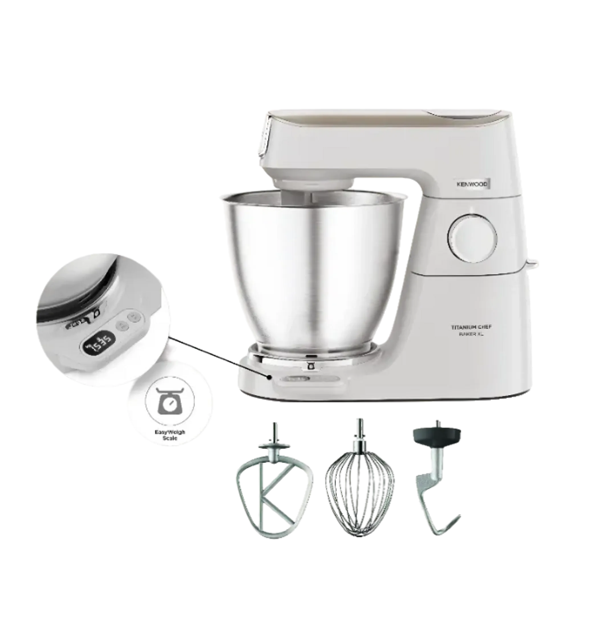 Robot de cuisine Titanium Chef Baker XL avec balance intégrée KVL65.001WH