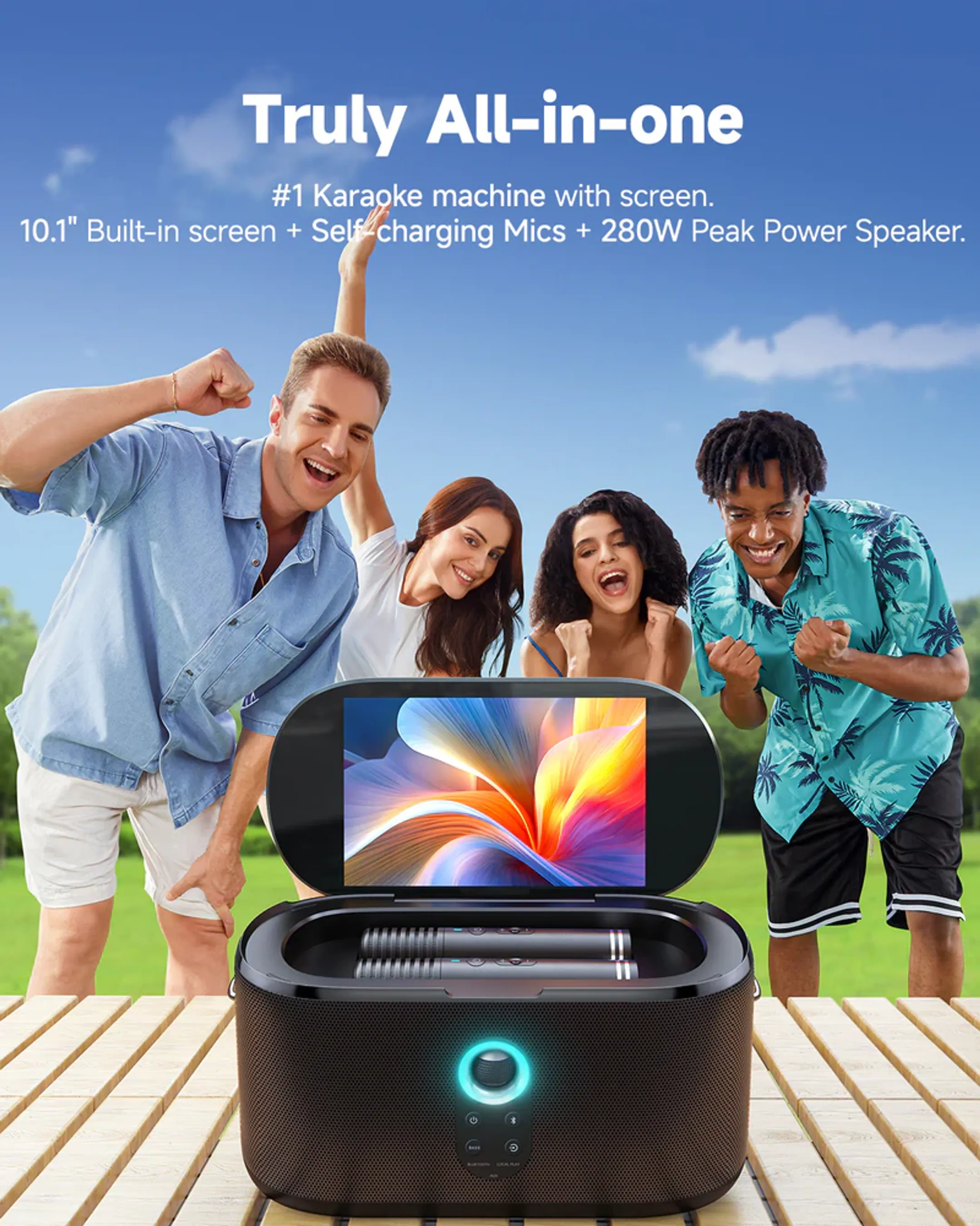 IKARAO Enceinte Karaoké Bluetooth Shell S1 avec 2 micros image