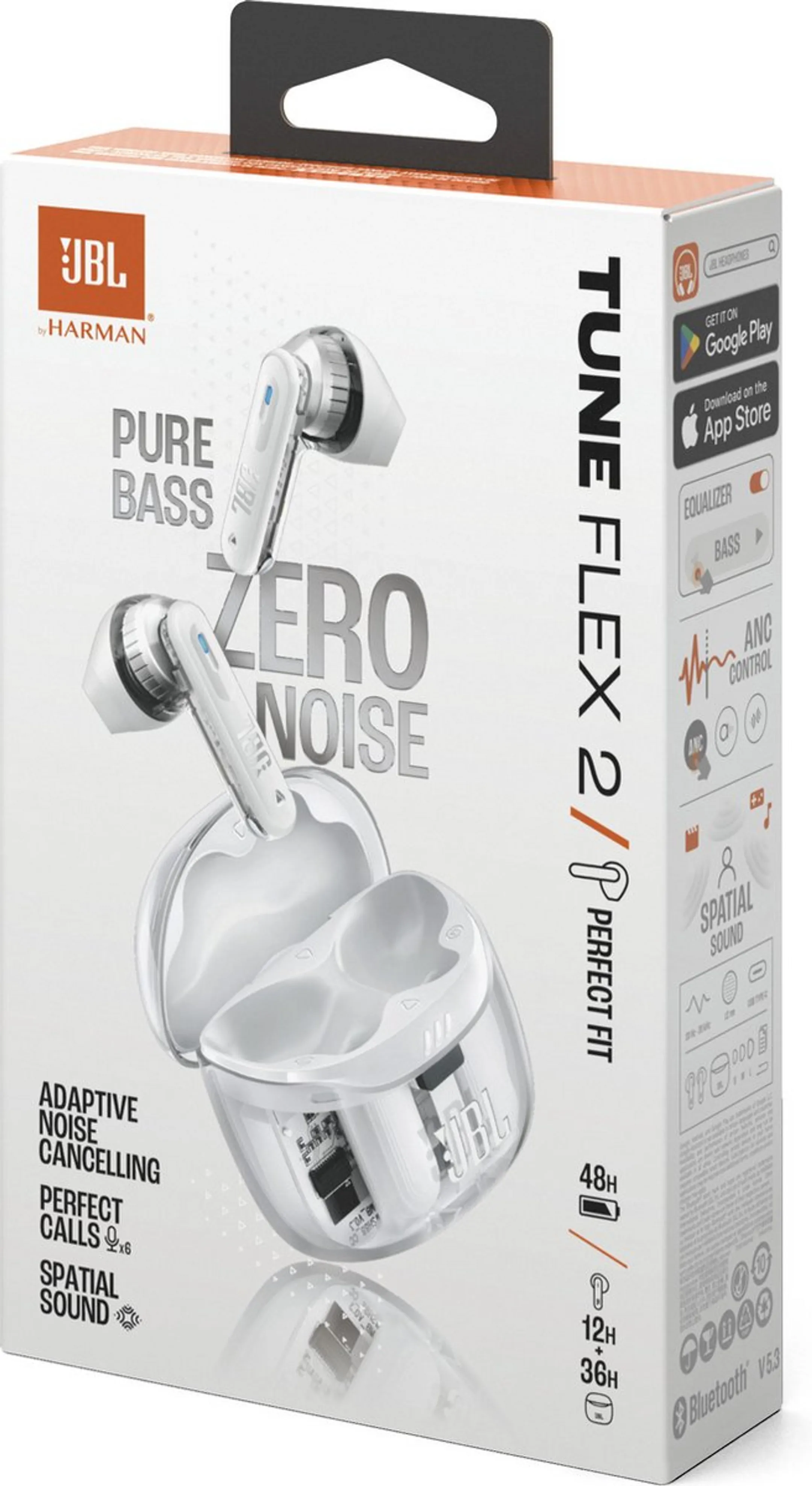 JBL Ecouteurs sans fil Tune Flex 2 - Ghost White image