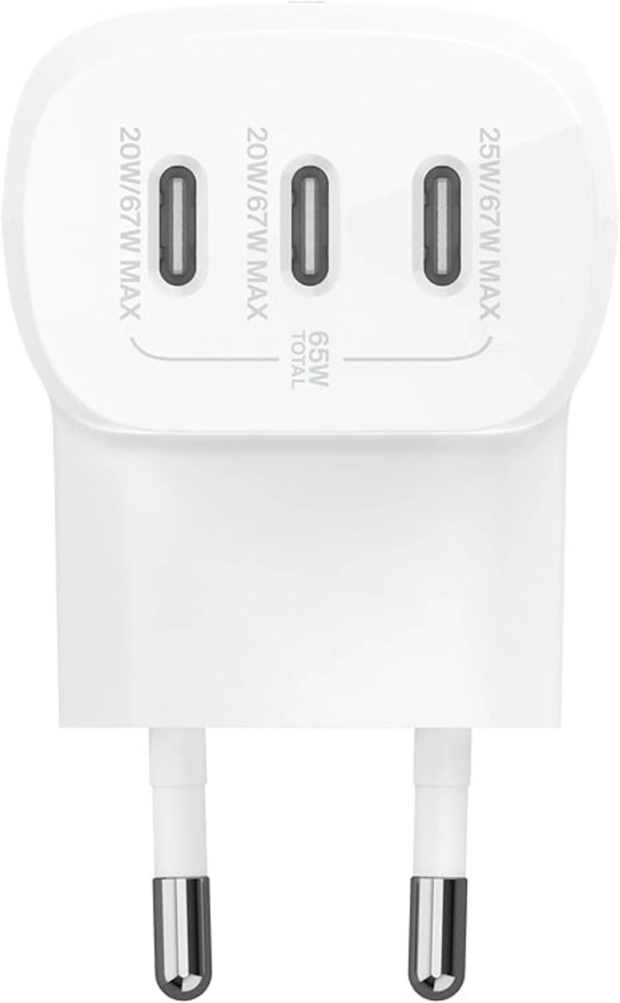Belkin Chargeur BoostCharge 3 Ports USB-C - 67W - Blanc image