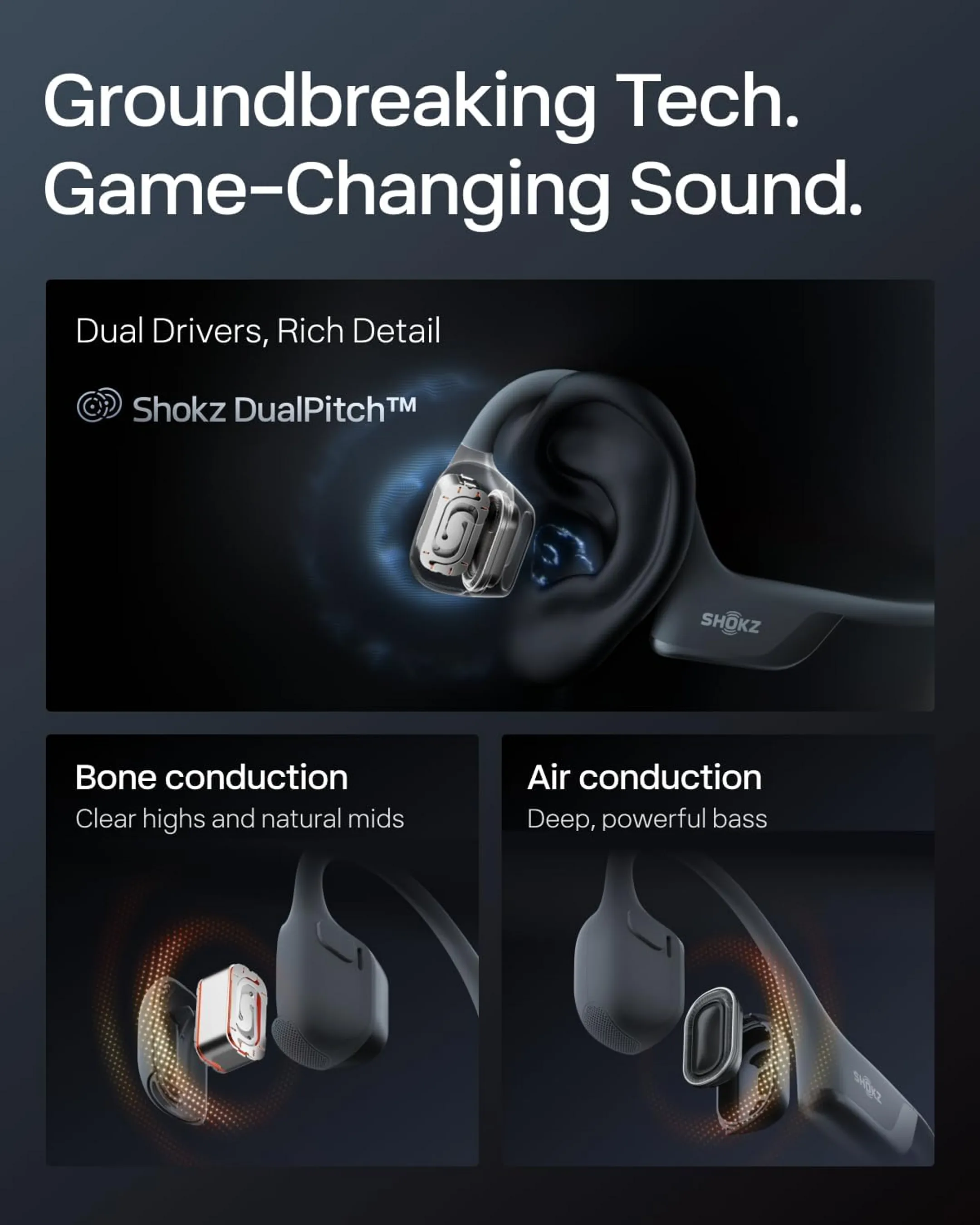 Shokz Ecouteurs sans fil à conduction osseuse OpenRun Pro 2 Mini - Noir image