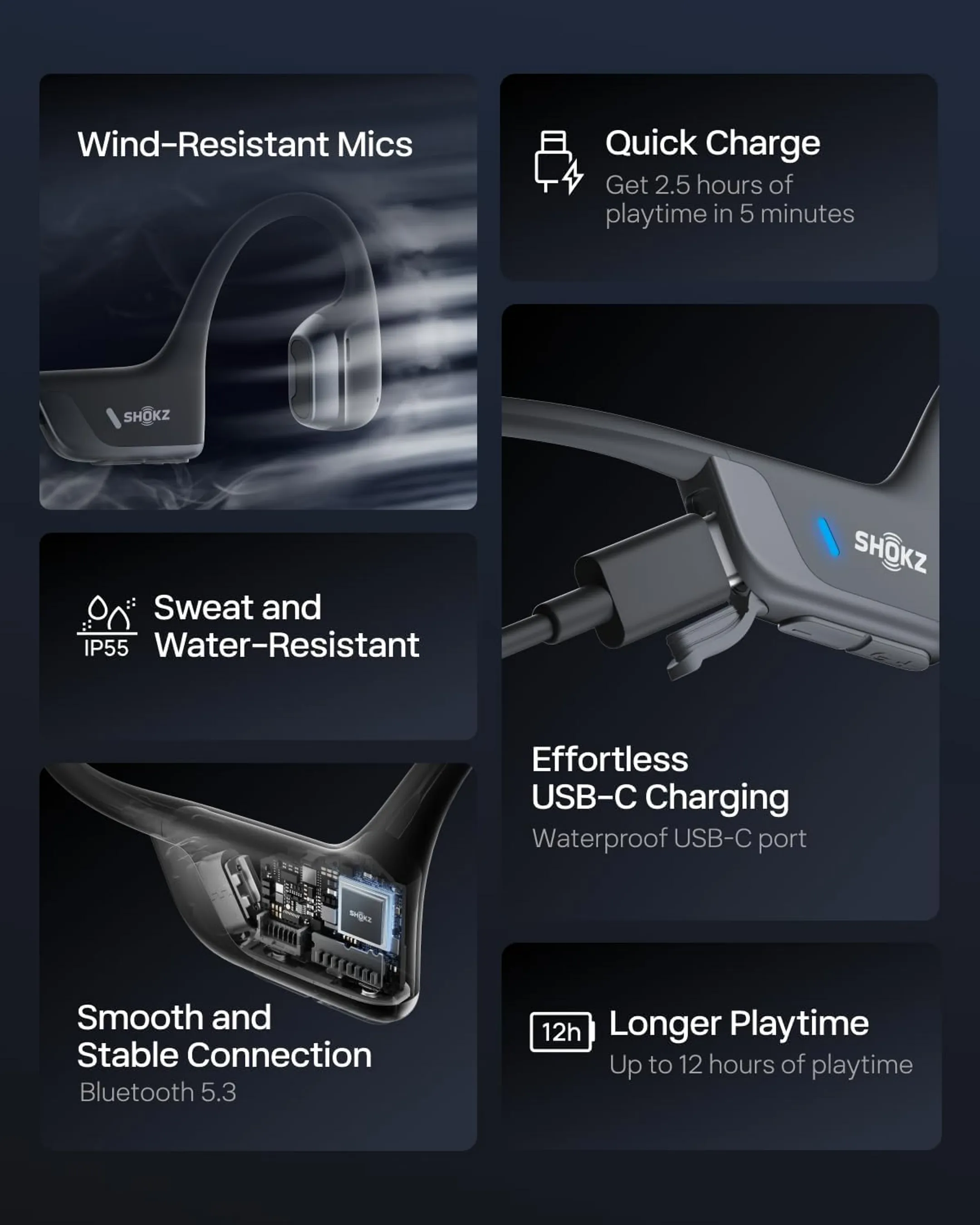 Shokz Ecouteurs sans fil à conduction osseuse OpenRun Pro 2 Mini - Noir image